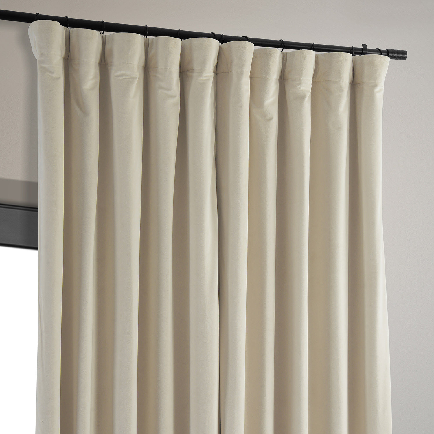 Signature Neutral Ground Extra Wide Blackout Velvet Curtain