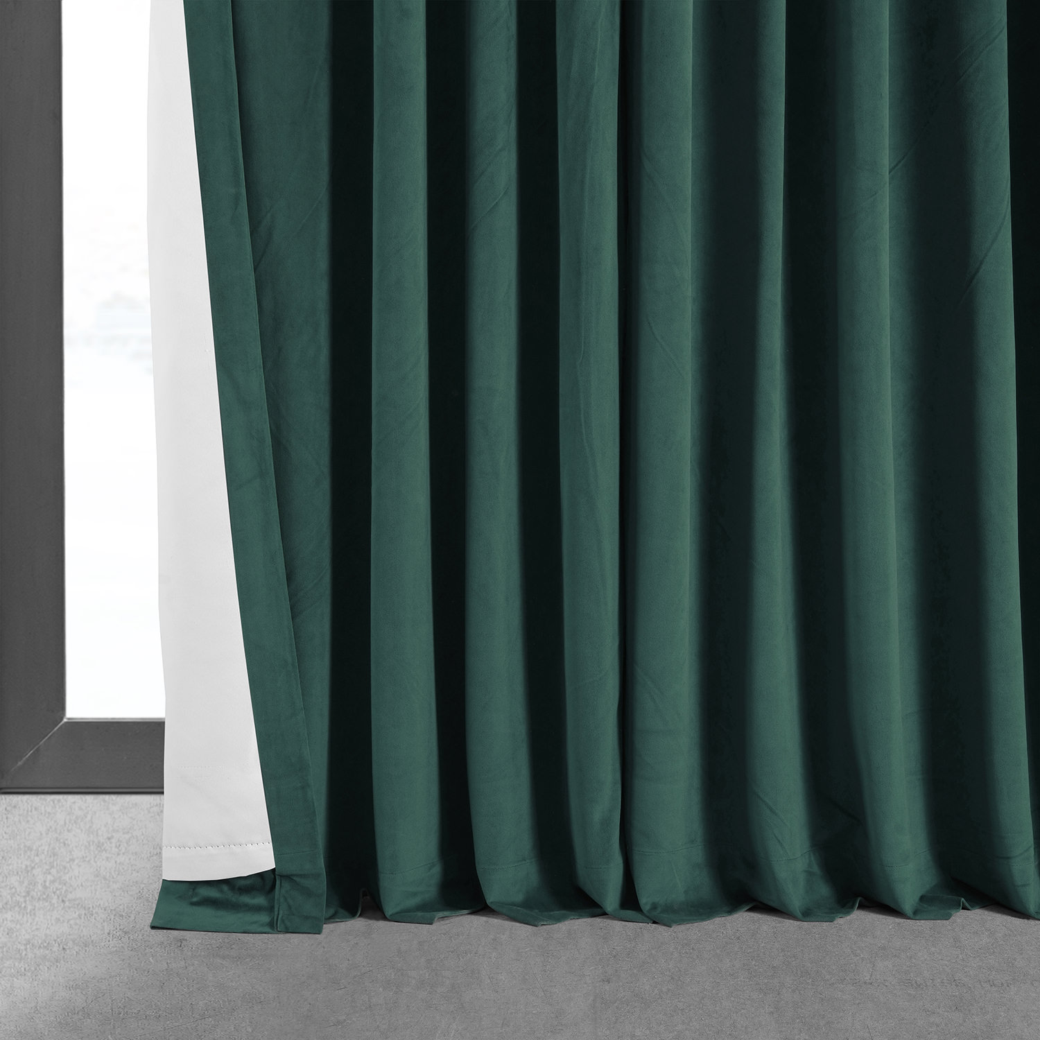 Signature Blackforest Green Extra Wide Blackout Velvet Curtain