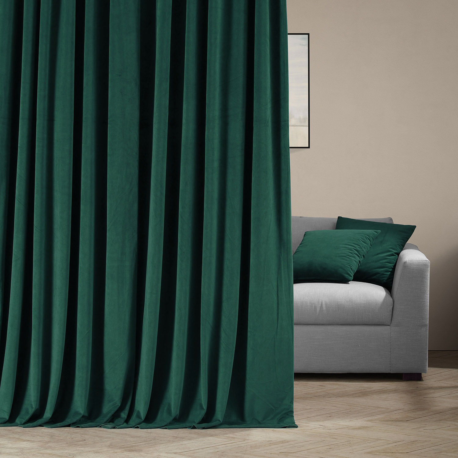 Signature Blackforest Green Extra Wide Blackout Velvet Curtain