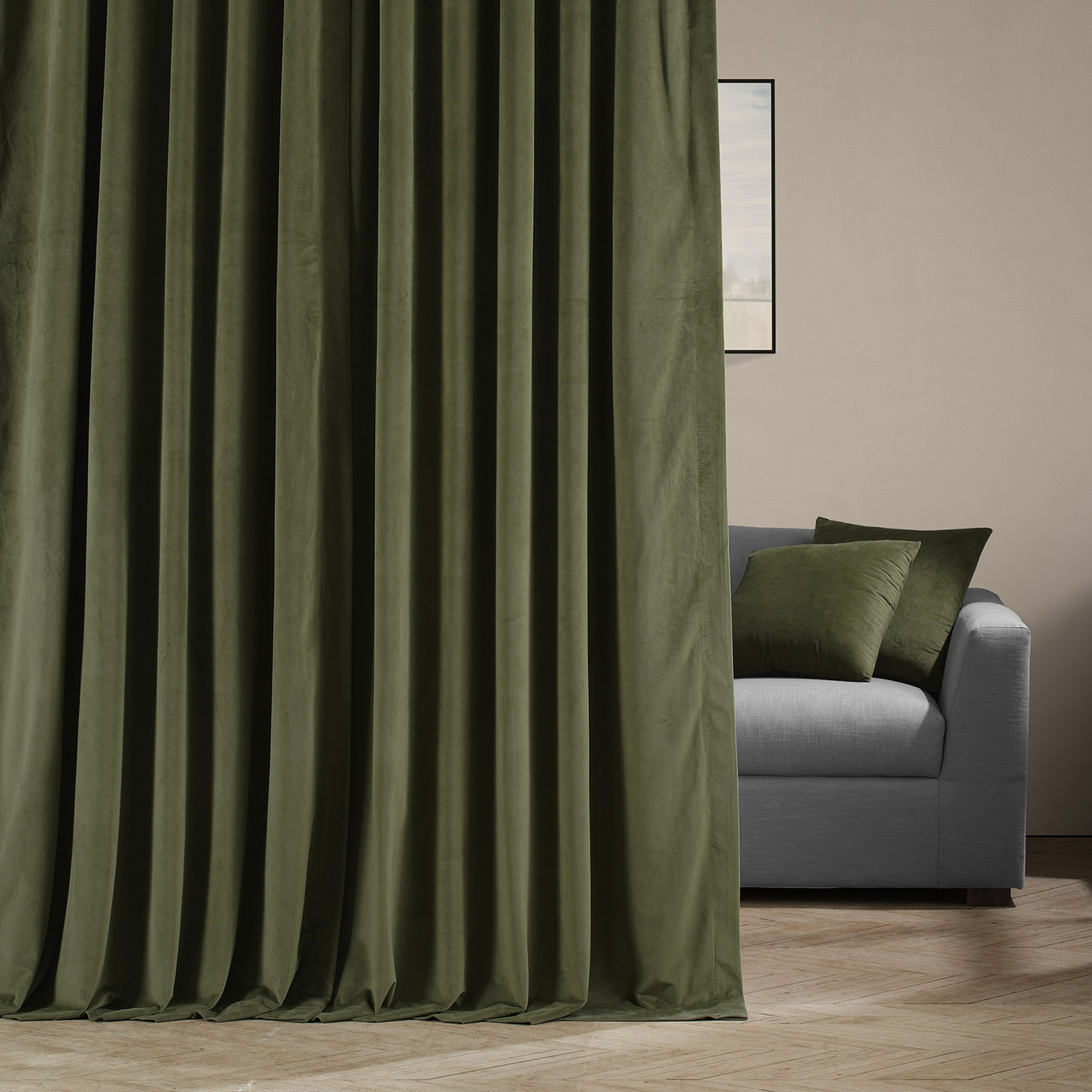 Signature Hunter Green Extra Wide Blackout Velvet Curtain