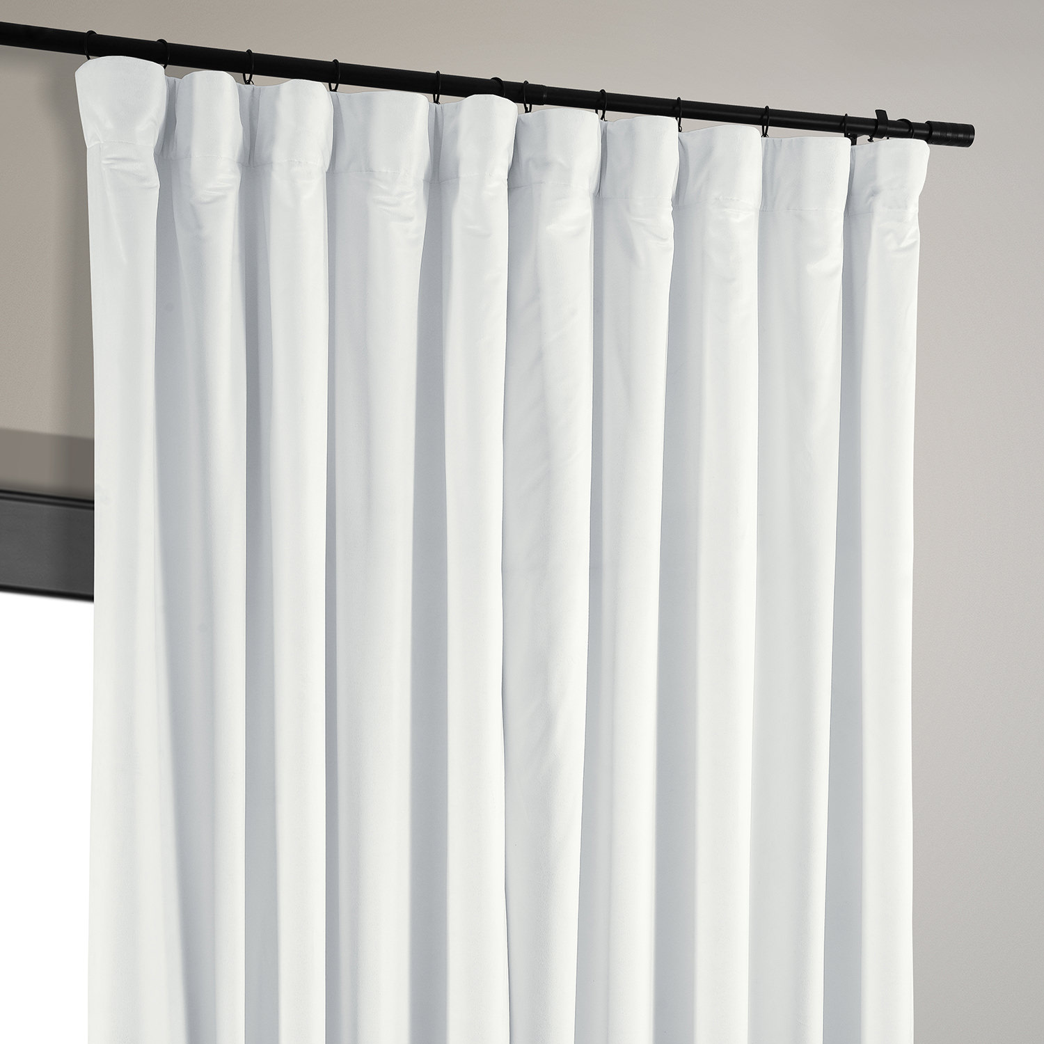 Signature Primary White Extra Wide Blackout Velvet Curtain