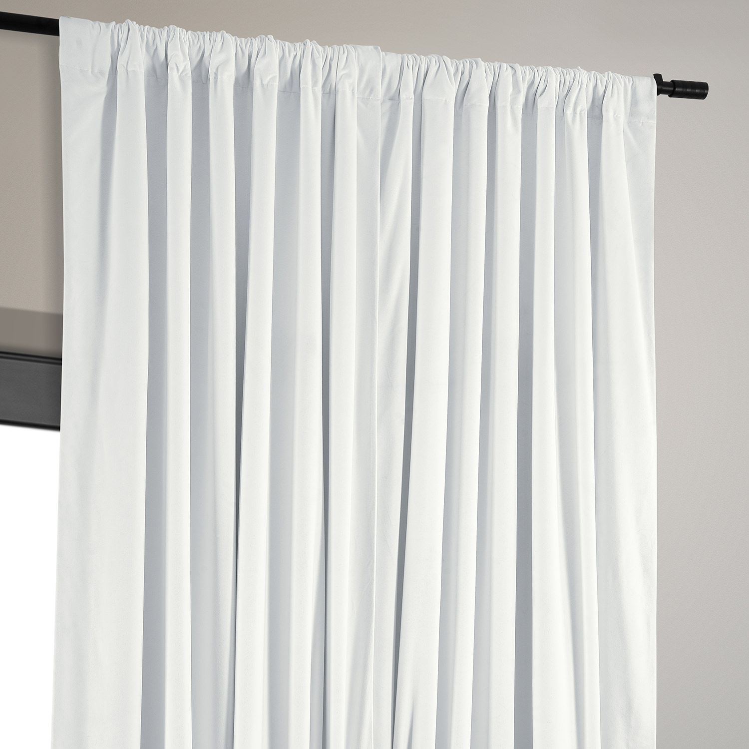 Signature Primary White Extra Wide Blackout Velvet Curtain