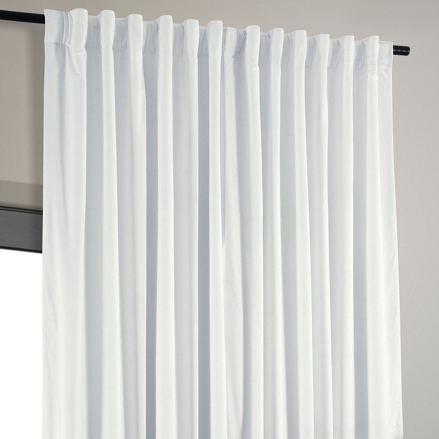 Signature Primary White Extra Wide Blackout Velvet Curtain