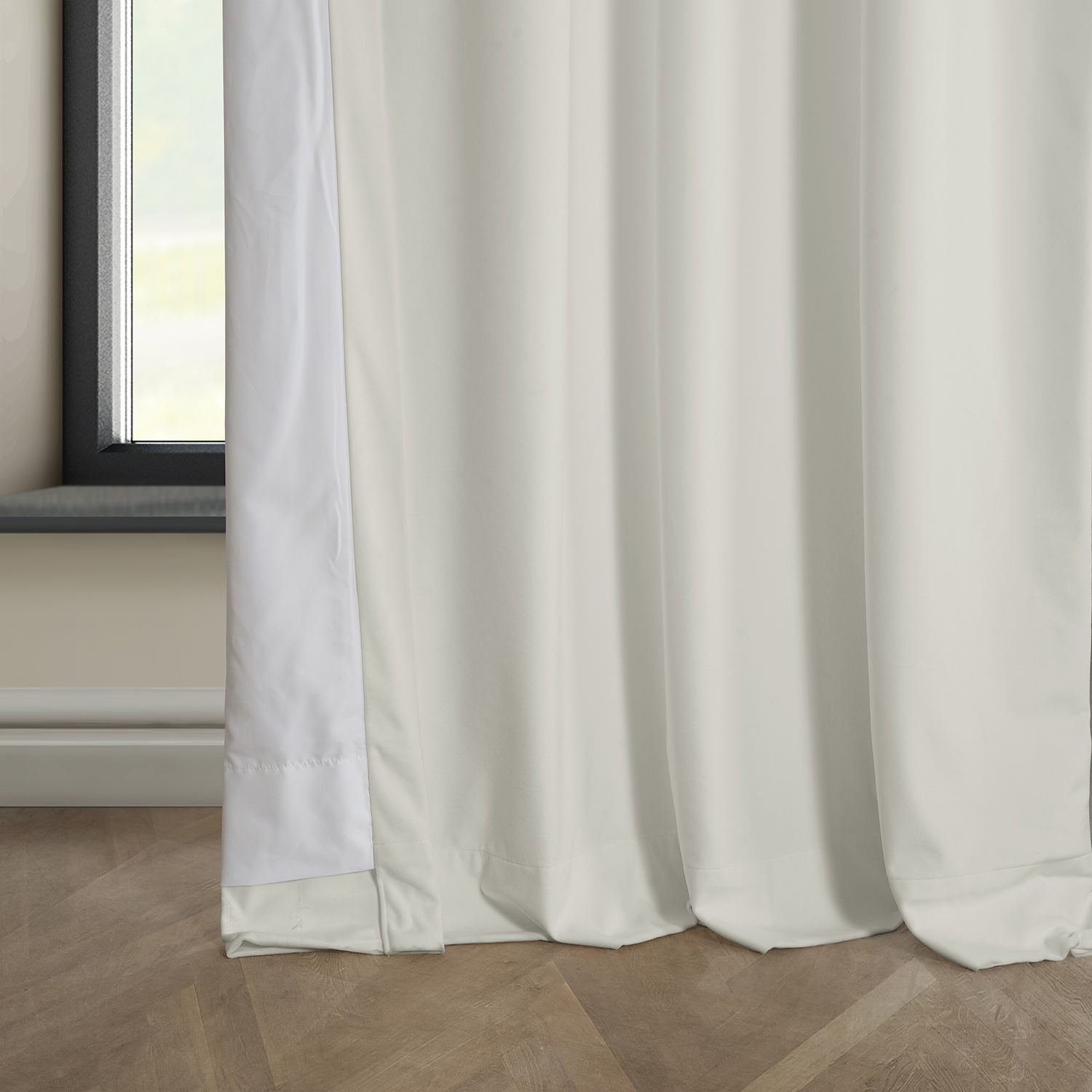 Pillow White Plush Velvet Curtain