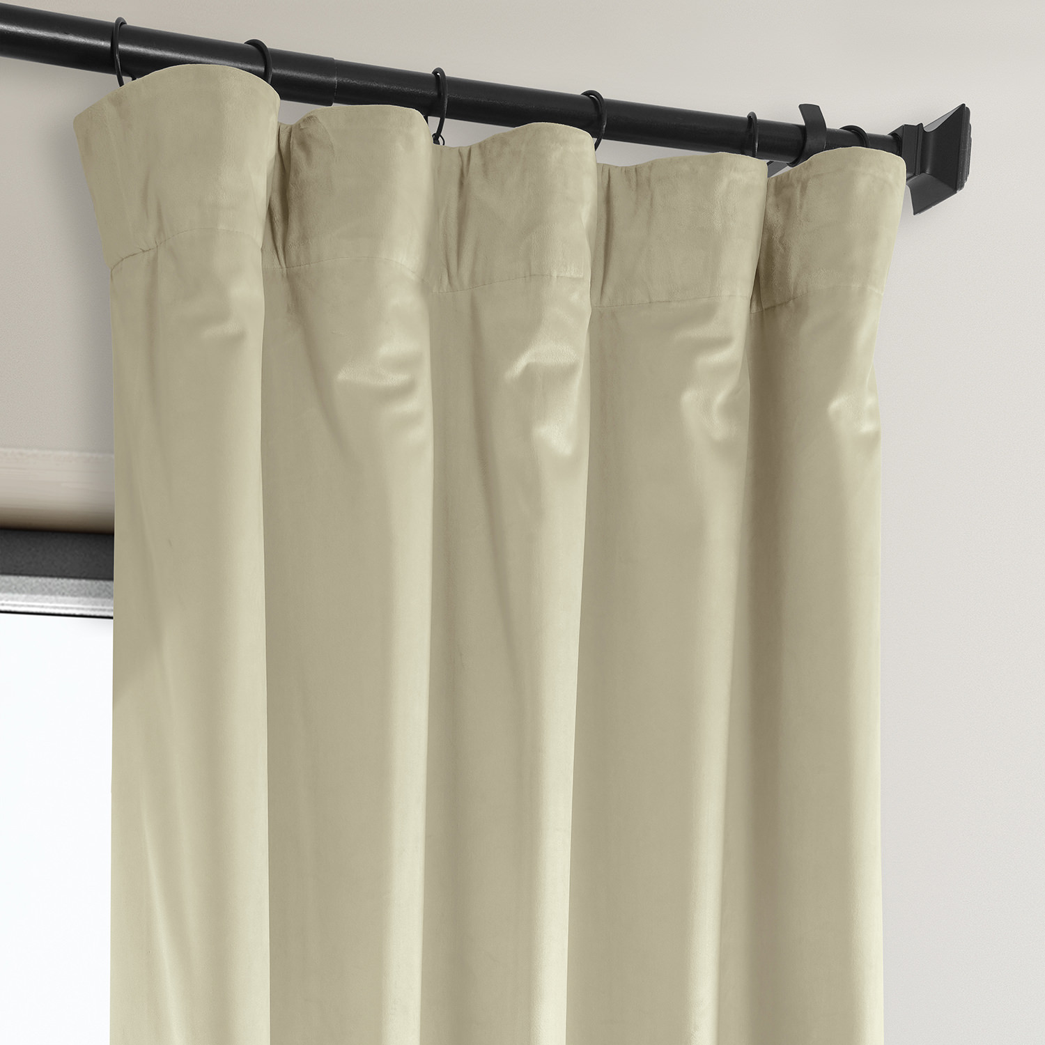 Light Beige Heritage Plush Velvet Curtain