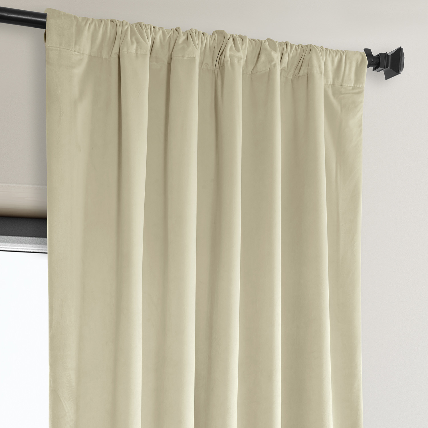 Light Beige Heritage Plush Velvet Curtain