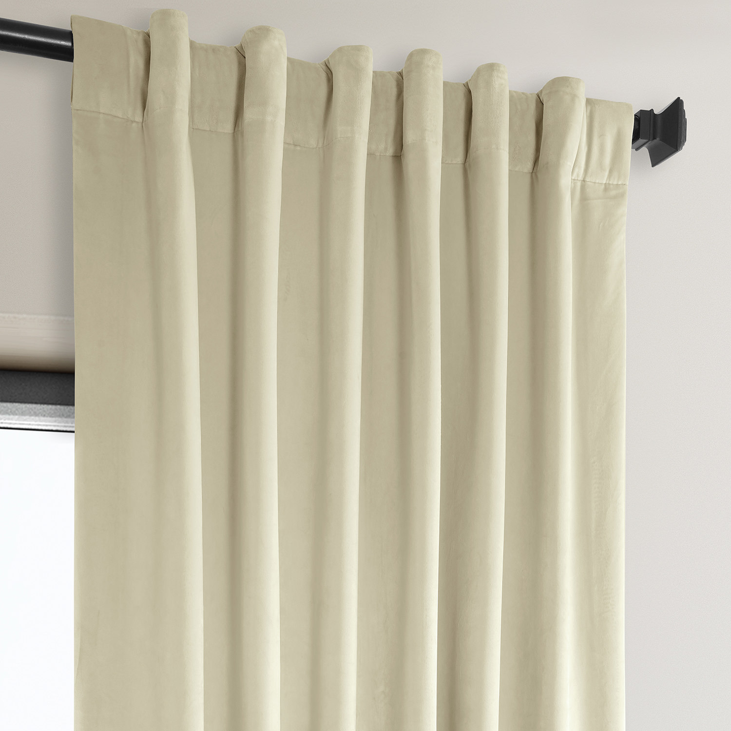 Light Beige Heritage Plush Velvet Curtain