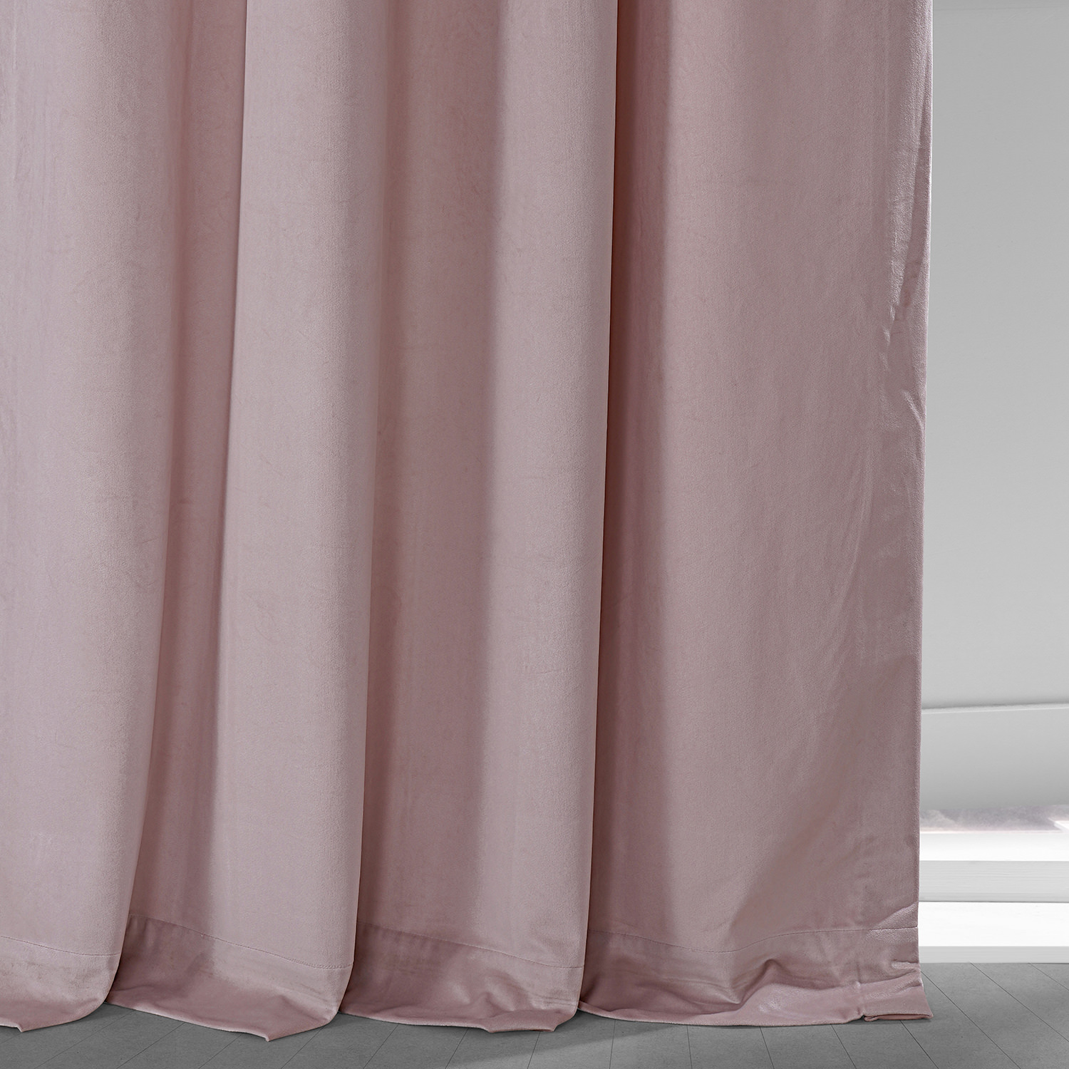 Ballet Pink Heritage Plush Velvet Grommet Curtain