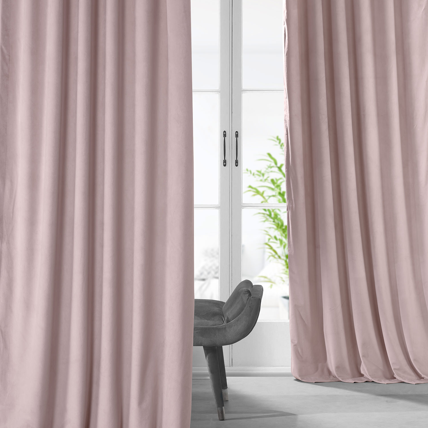 Ballet Pink Plush Velvet Curtain