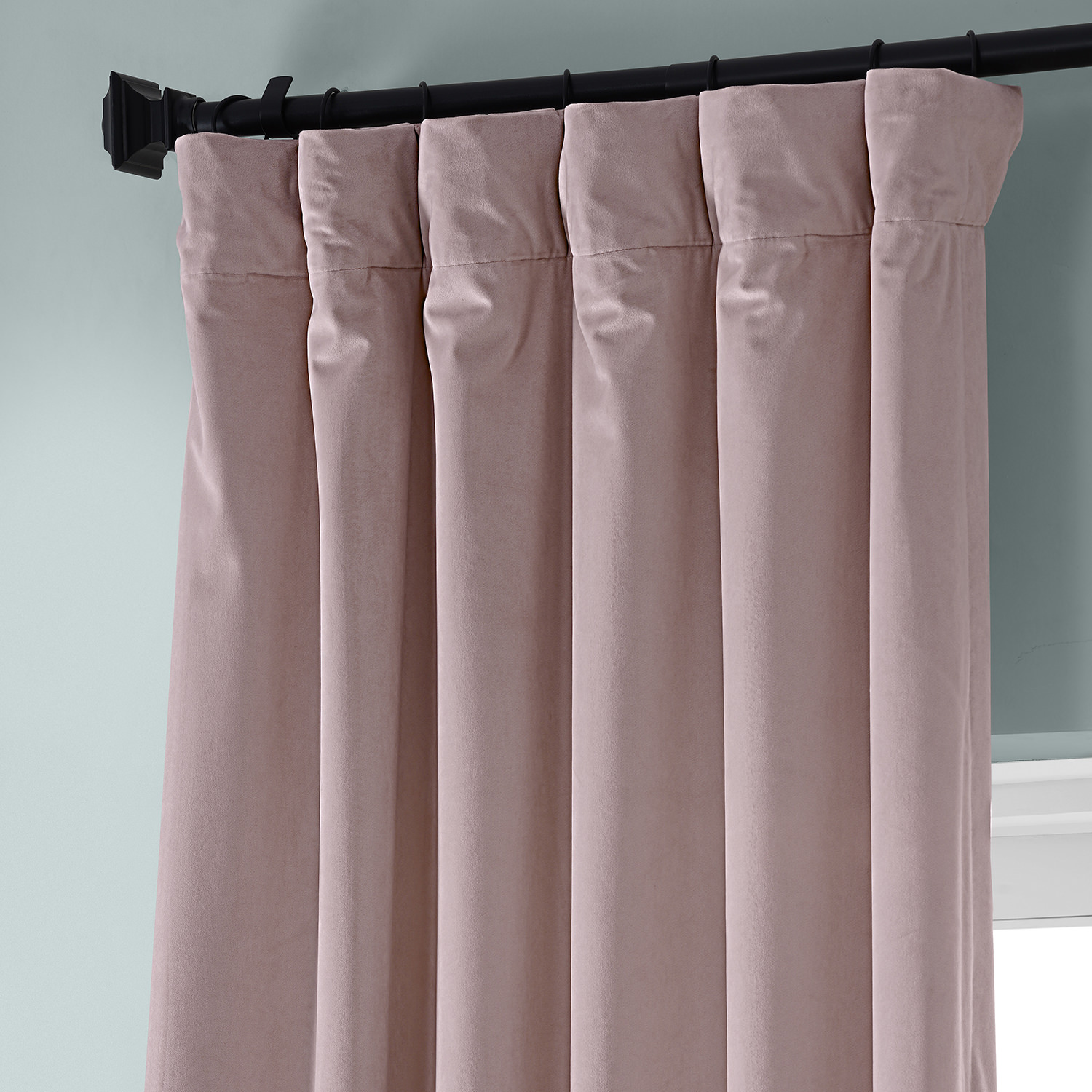 Ballet Pink Plush Velvet Curtain