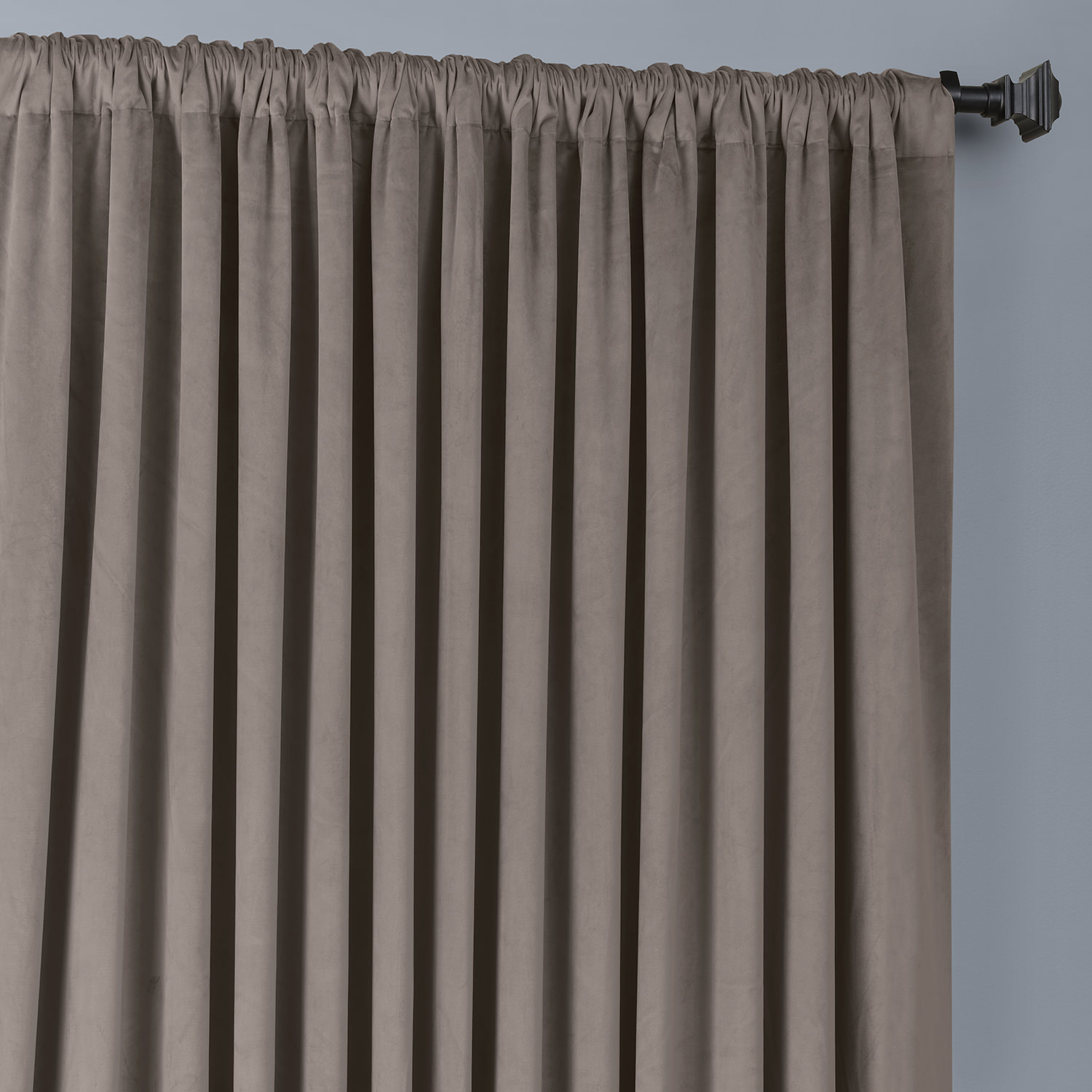 Gallery Taupe Heritage Plush Velvet Extrawide Curtain