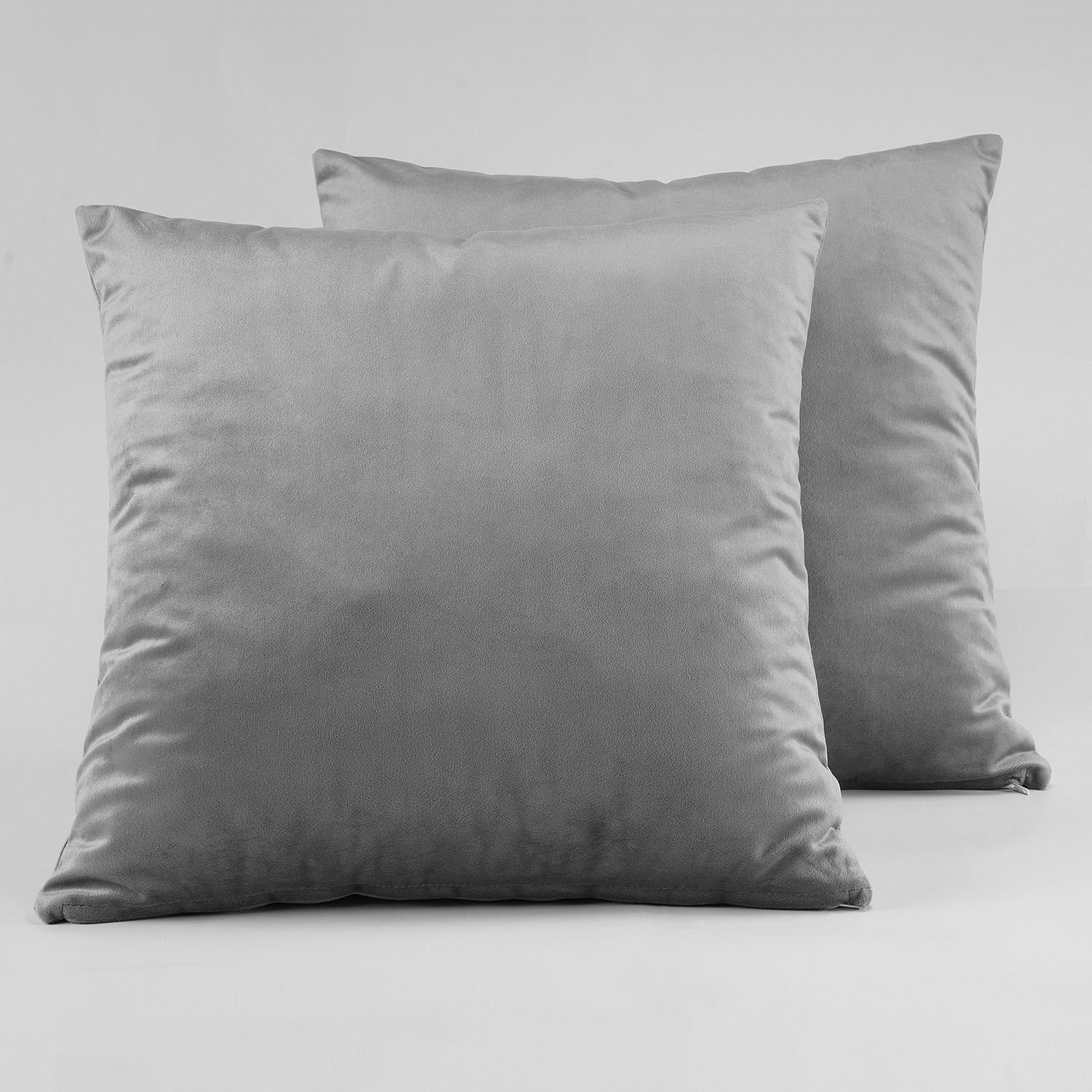 Destiny Grey Heritage Plush Velvet Cushion Cover - Pair