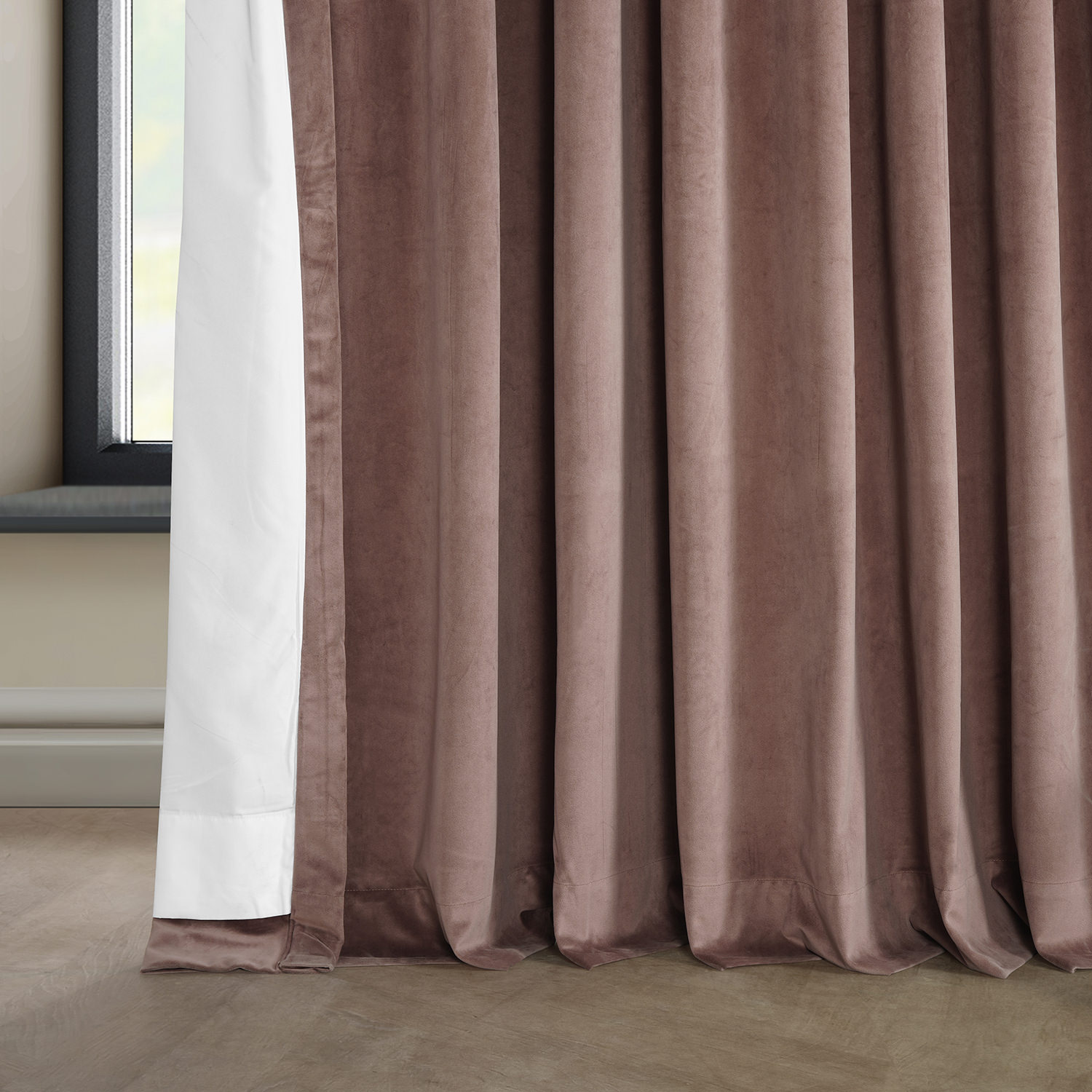 Wild Rose Heritage Plush Velvet Extrawide Curtain