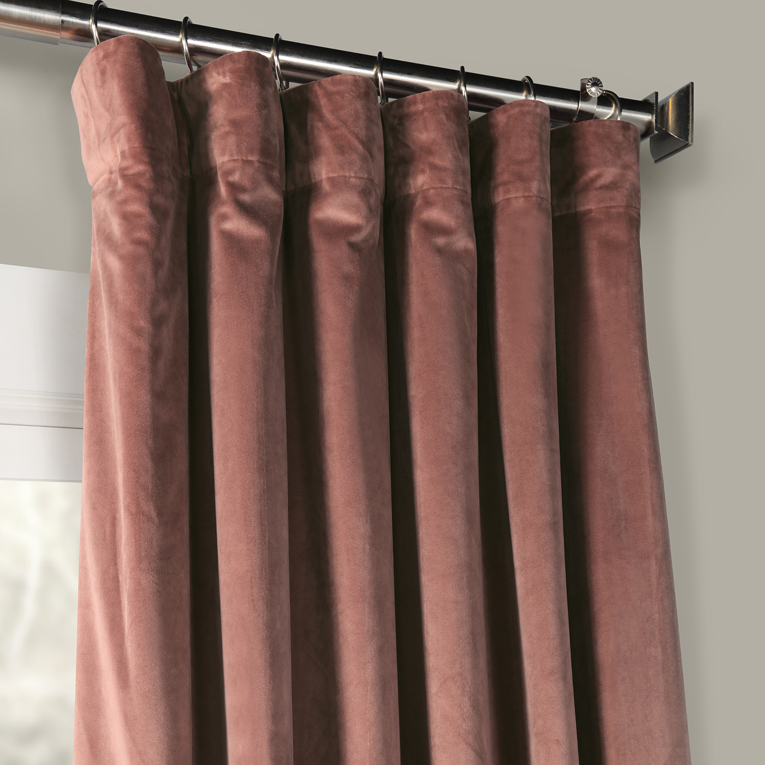 Wild Rose Plush Velvet Curtain