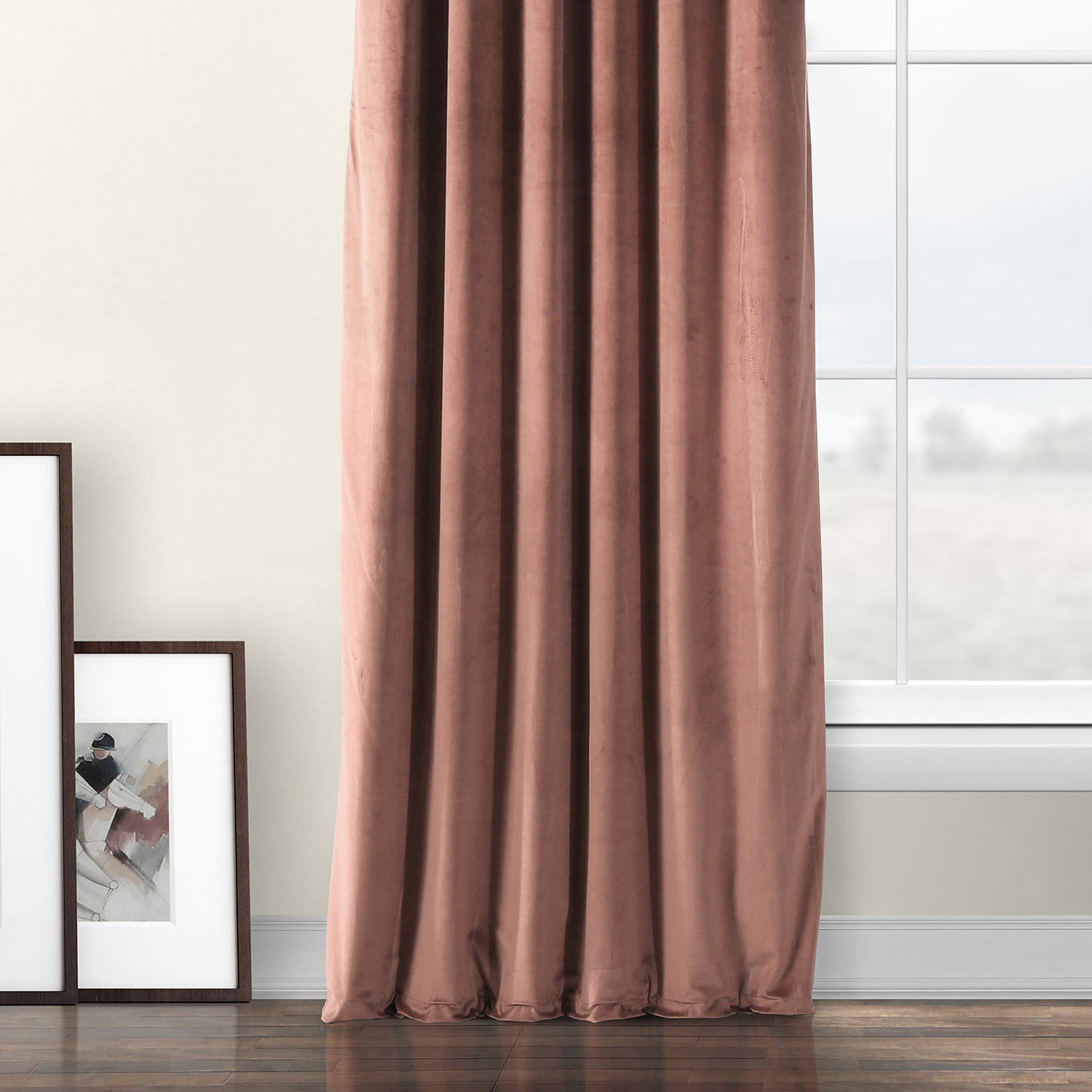 Wild Rose Plush Velvet Curtain