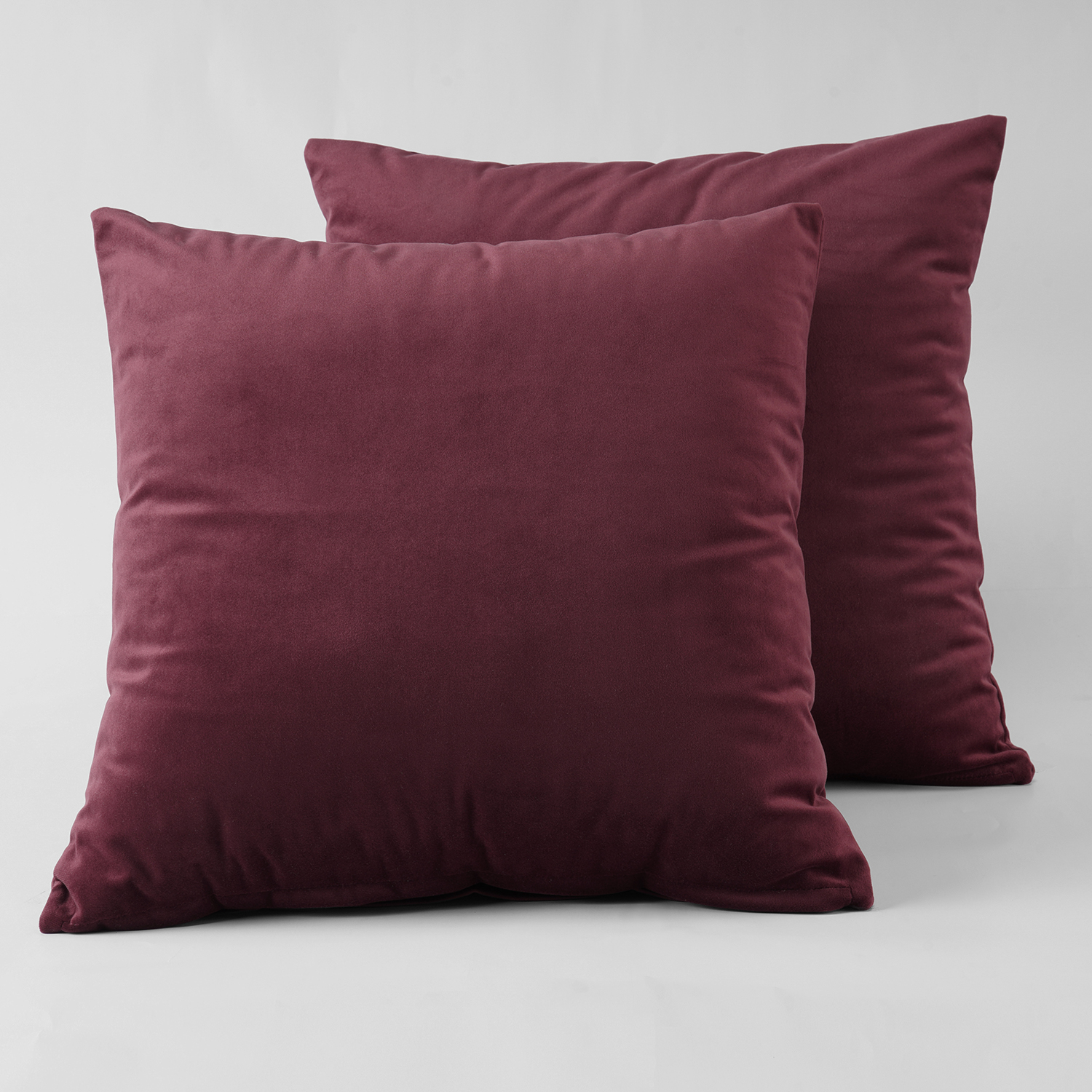 Dark Merlot Heritage Plush Velvet Cushion Cover - Pair