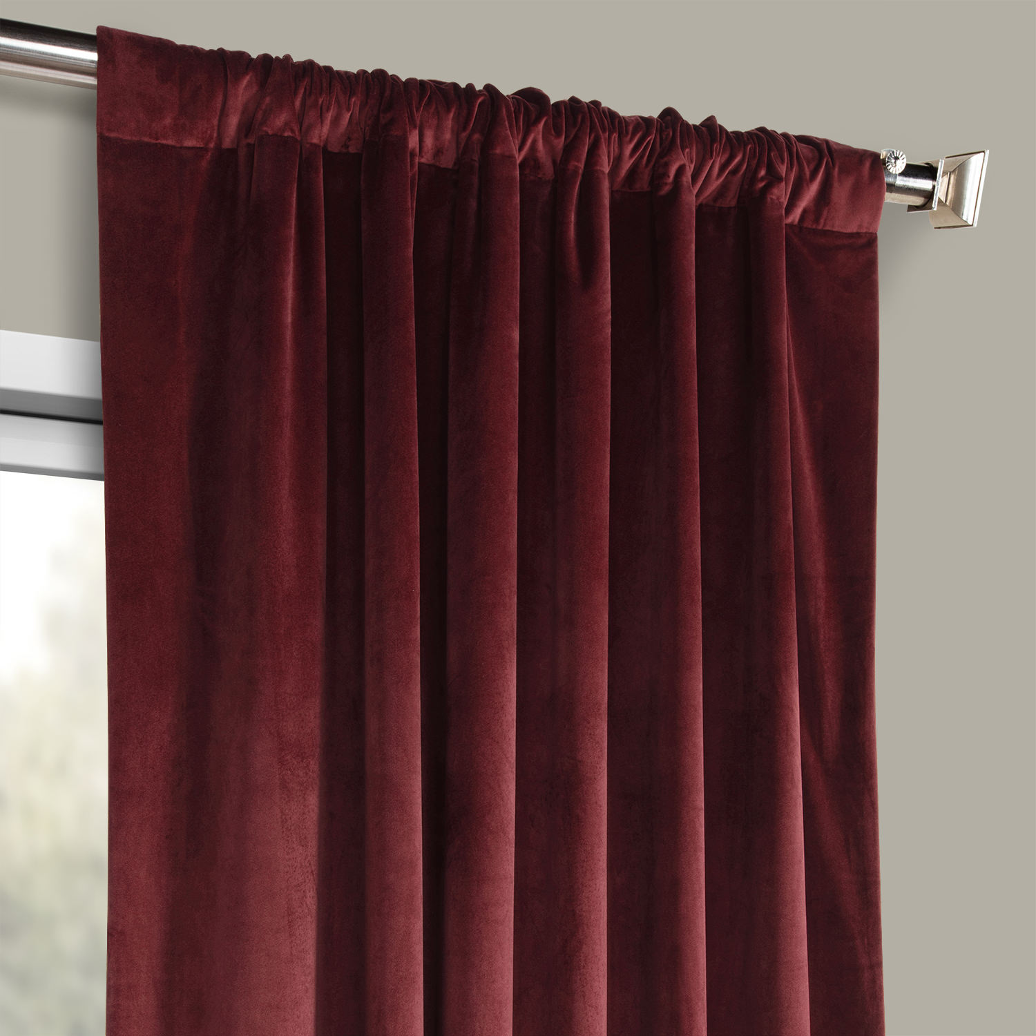 Dark Merlot Plush Velvet Curtain