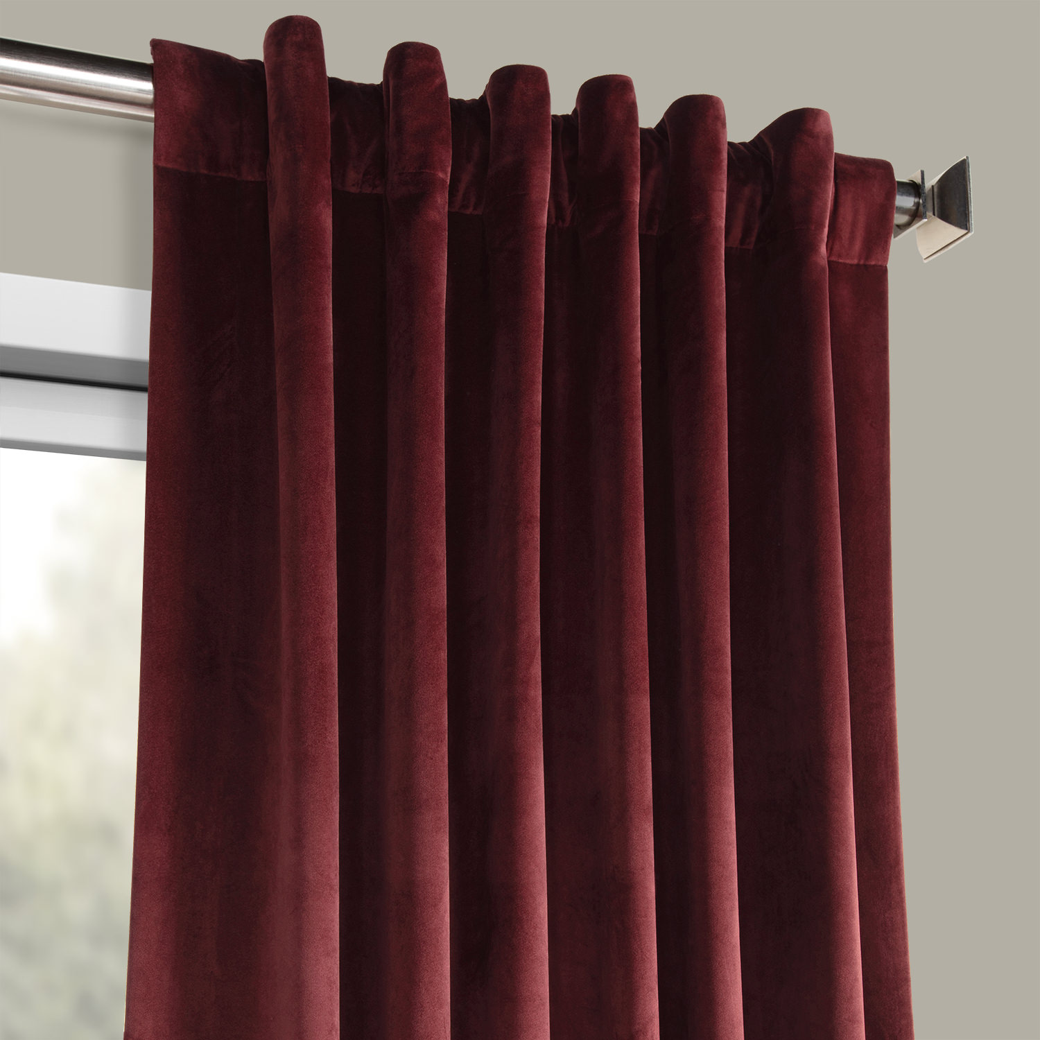 Dark Merlot Plush Velvet Curtain