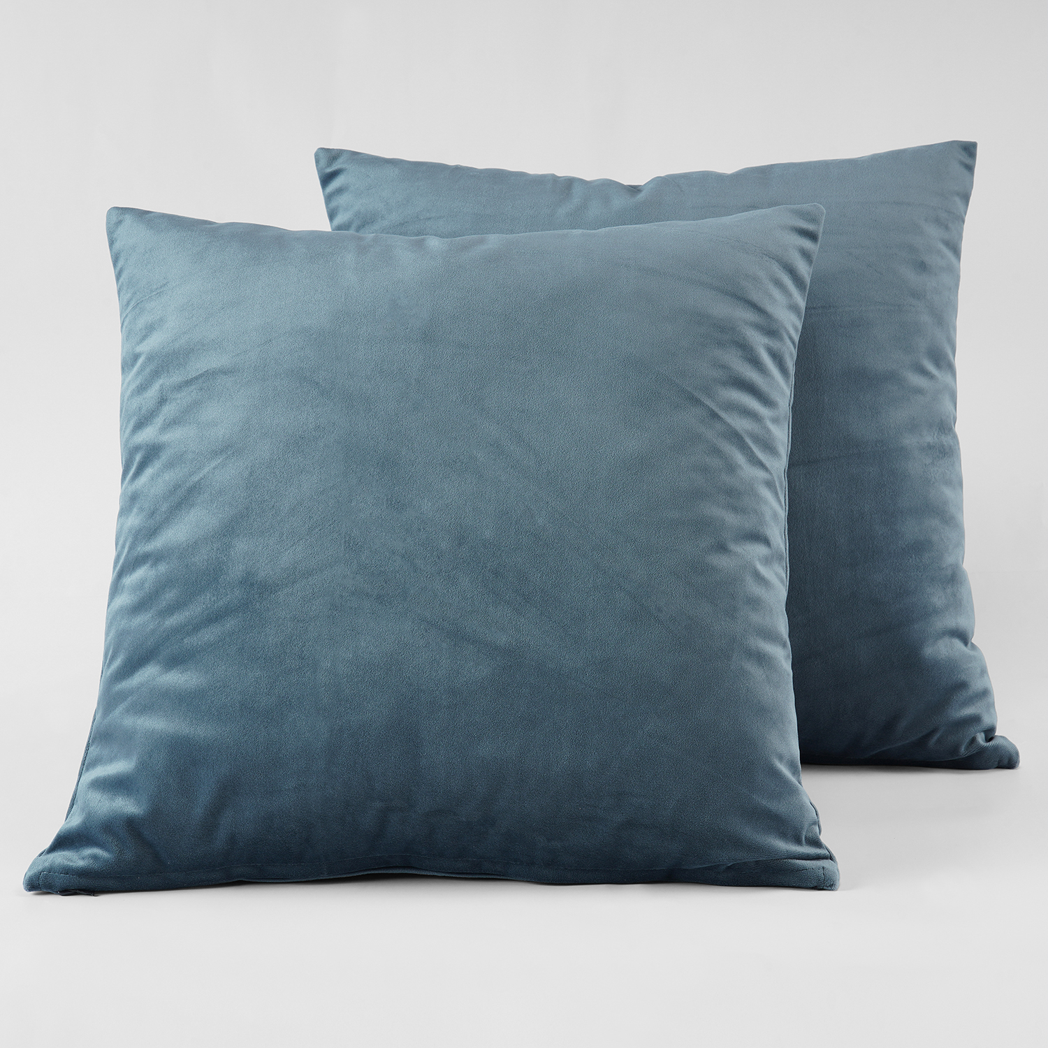 London Blue Heritage Plush Velvet Cushion Cover - Pair