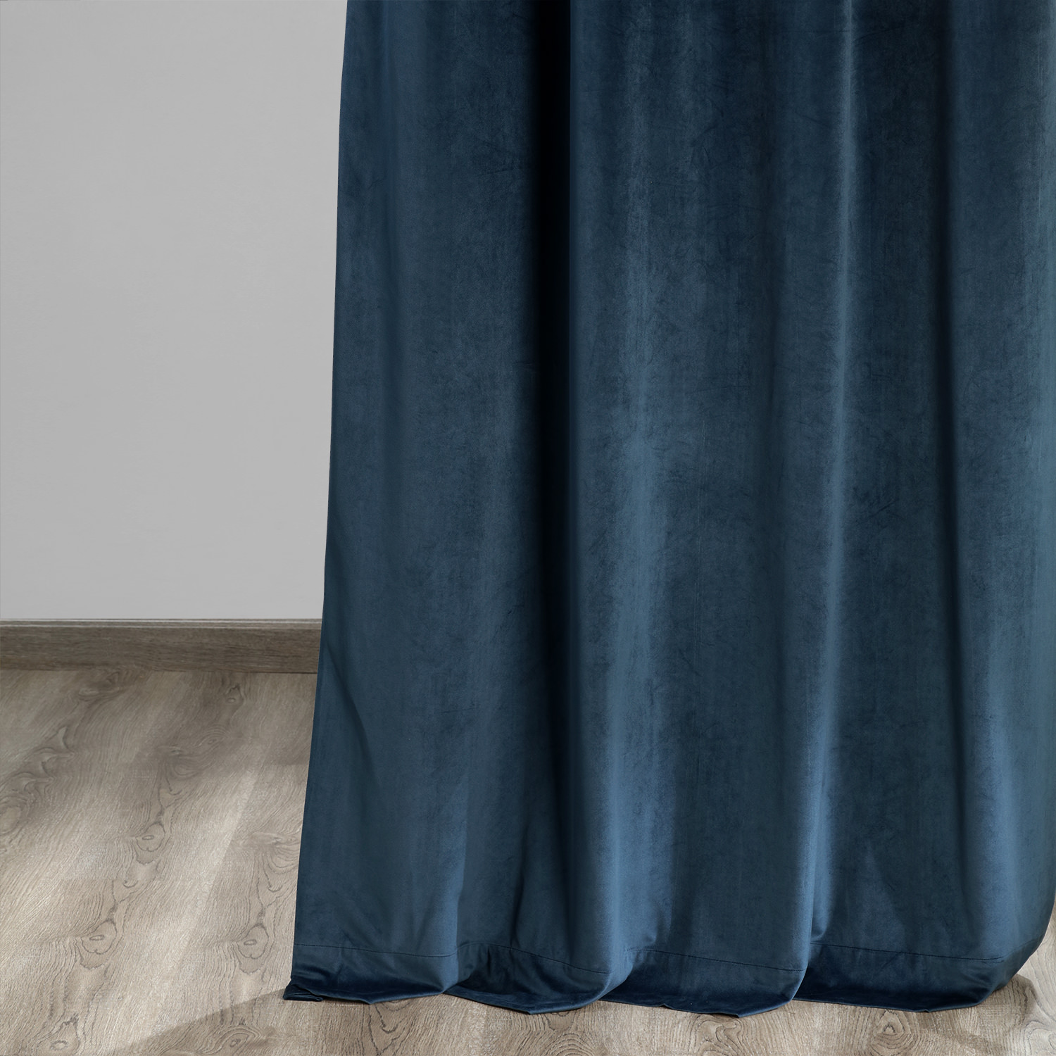 Avalon Blue Heritage Plush Velvet Grommet Curtain