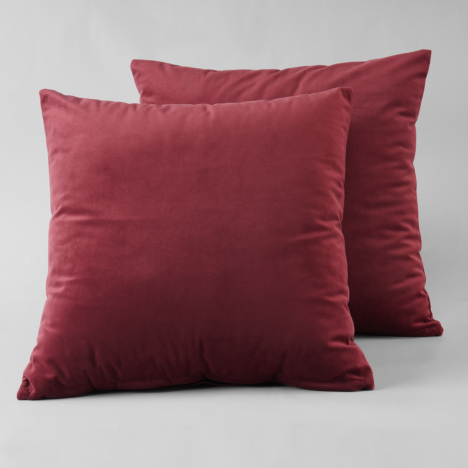 Cinema Red Heritage Plush Velvet Cushion Cover - Pair