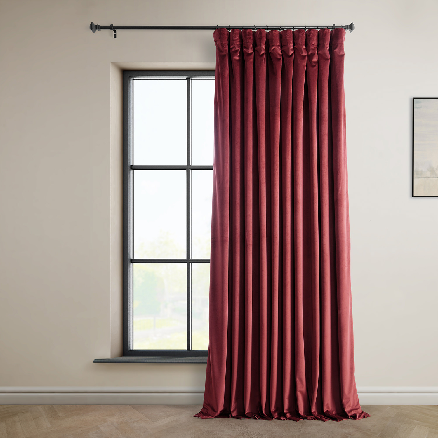 Cinema Red Heritage Plush Velvet Extrawide Curtain