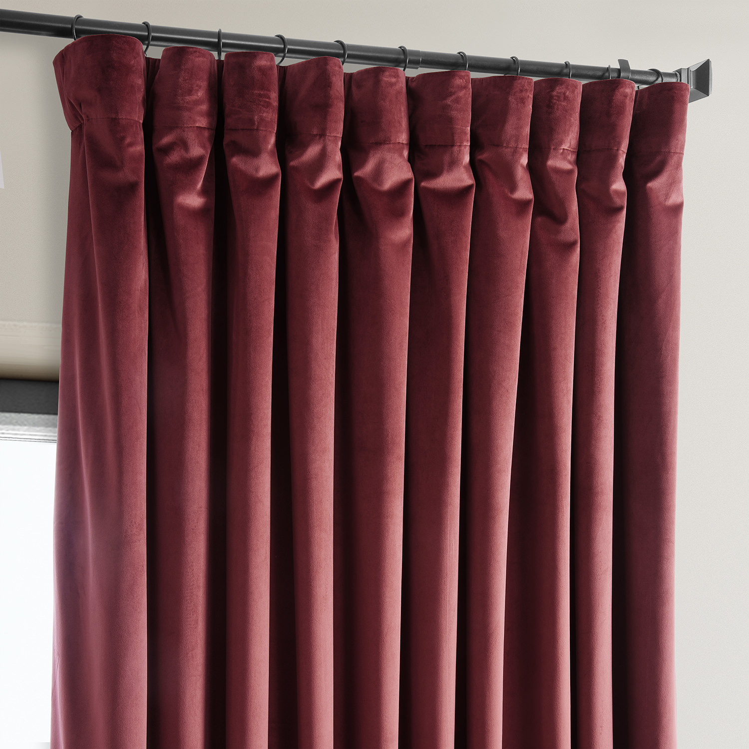 Cinema Red Heritage Plush Velvet Extrawide Curtain