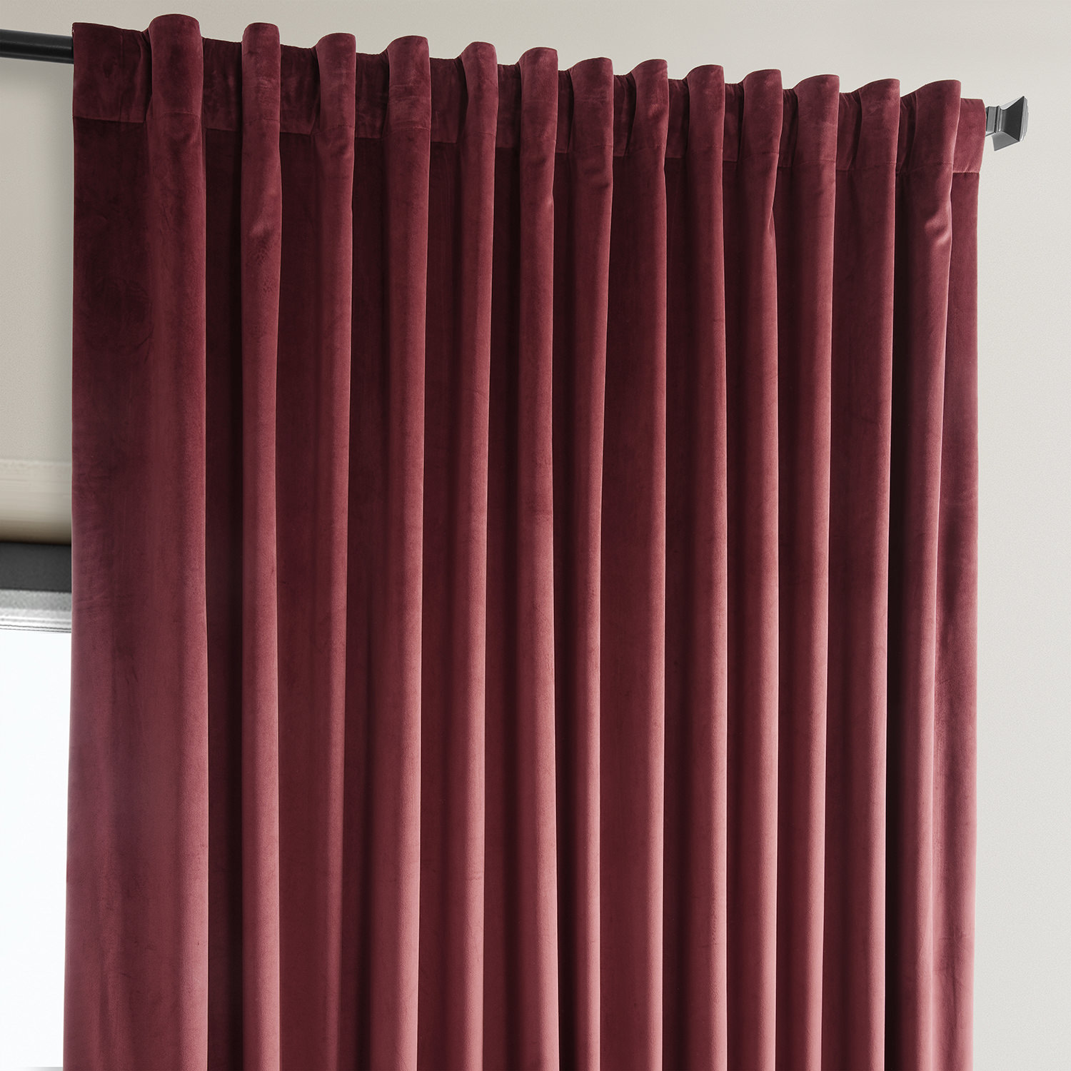 Cinema Red Heritage Plush Velvet Extrawide Curtain