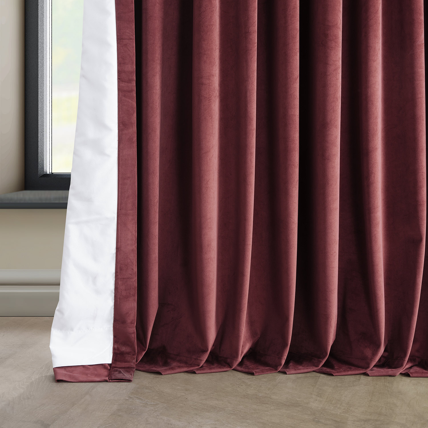 Cinema Red Heritage Plush Velvet Extrawide Curtain