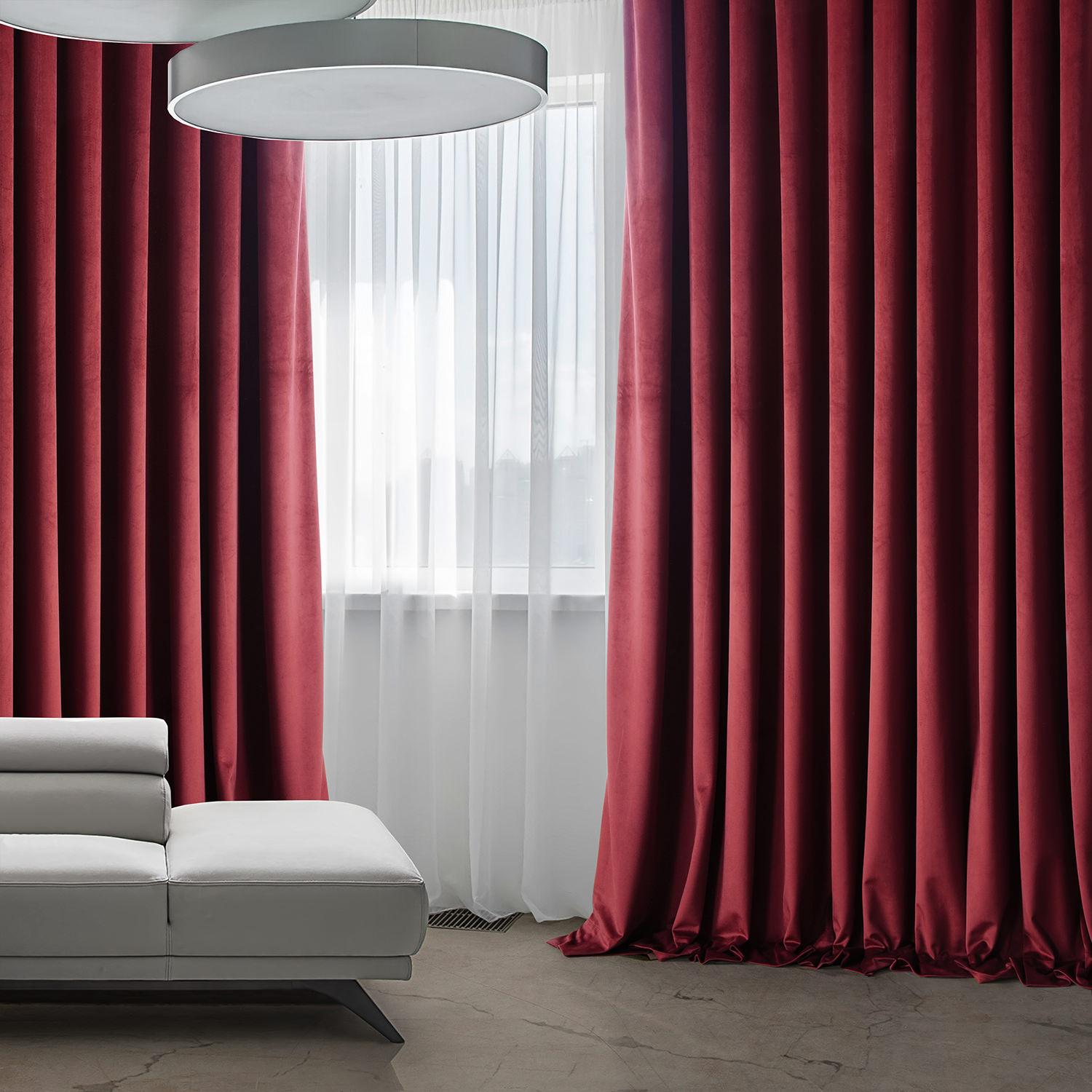 Cinema Red Heritage Plush Velvet Extrawide Curtain