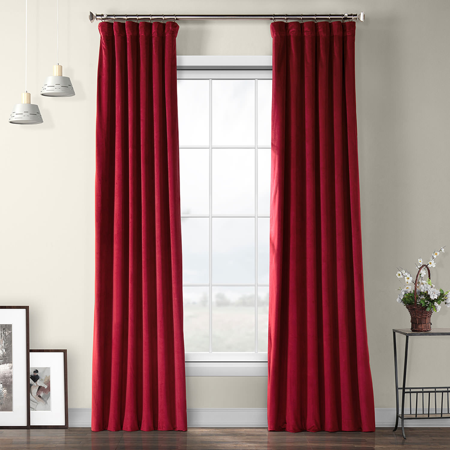 Cinema Red Heritage Plush Velvet Curtain