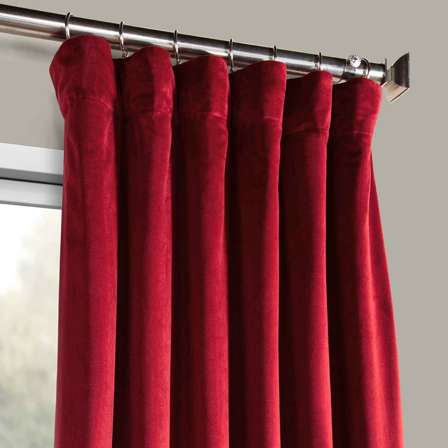 Cinema Red Heritage Plush Velvet Curtain