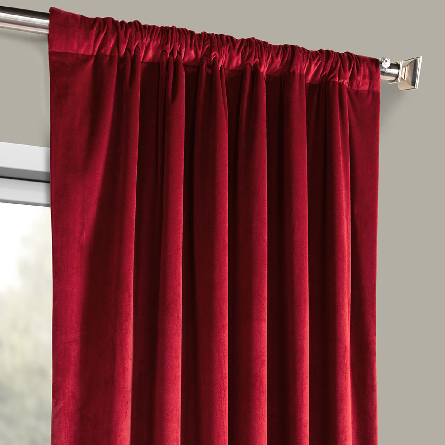 Cinema Red Heritage Plush Velvet Curtain