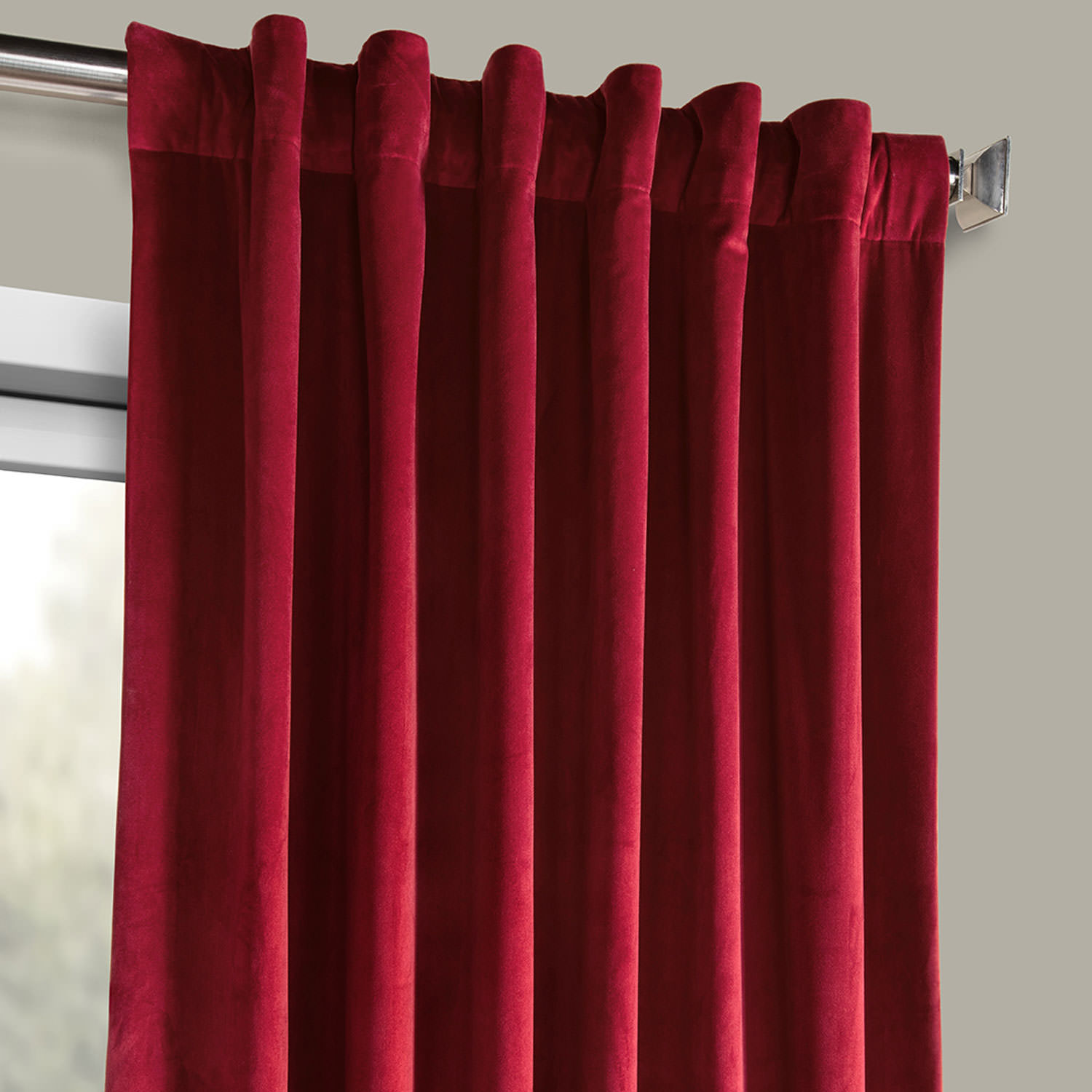 Cinema Red Heritage Plush Velvet Curtain