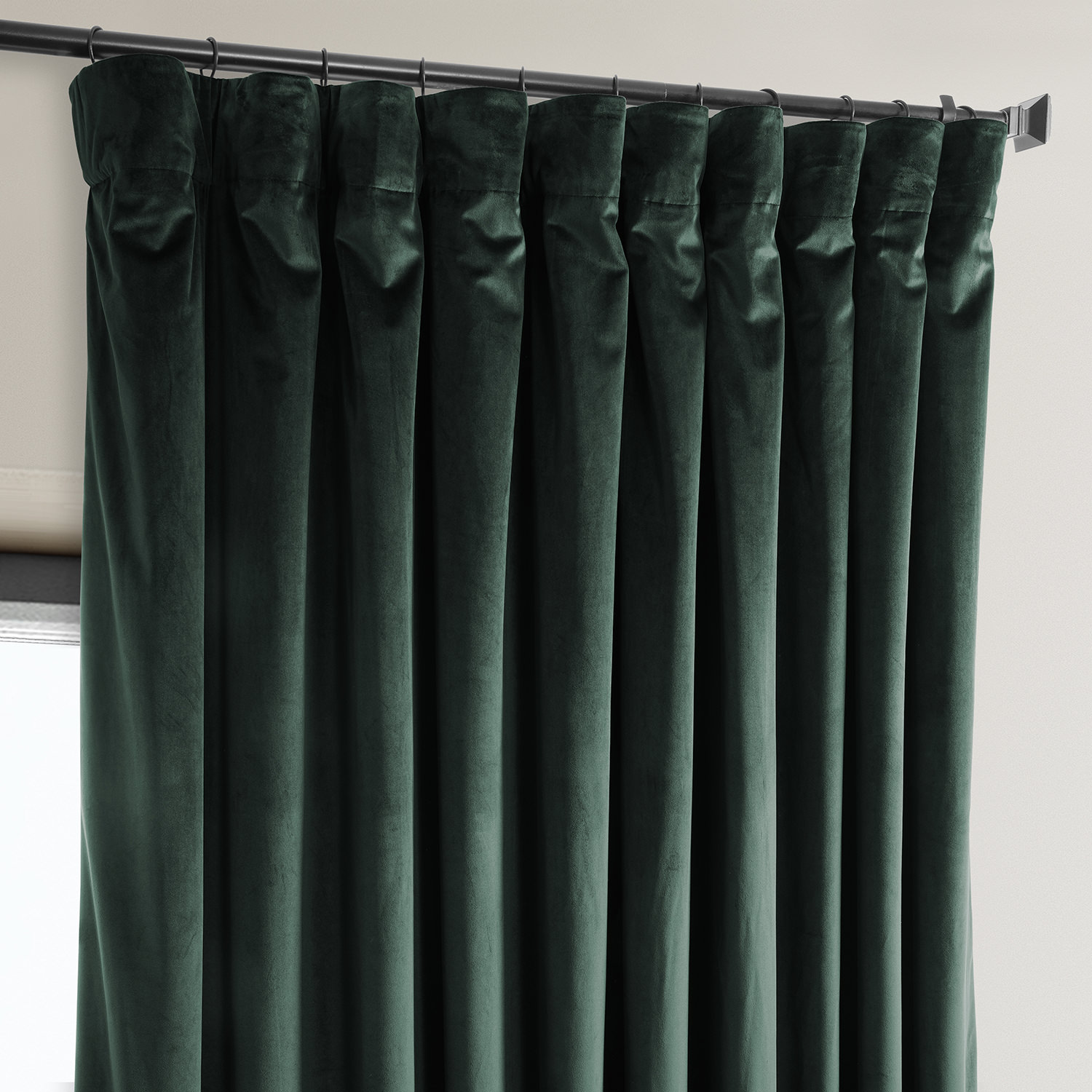 Forestry Green Heritage Plush Velvet Extrawide Curtain