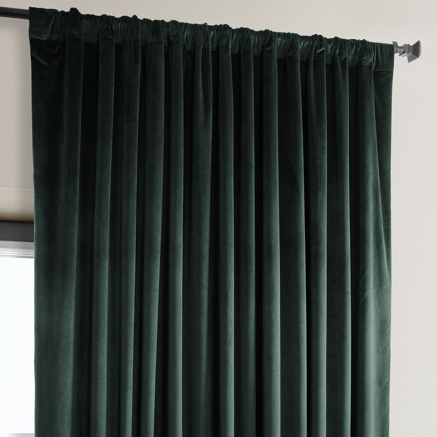 Forestry Green Heritage Plush Velvet Extrawide Curtain