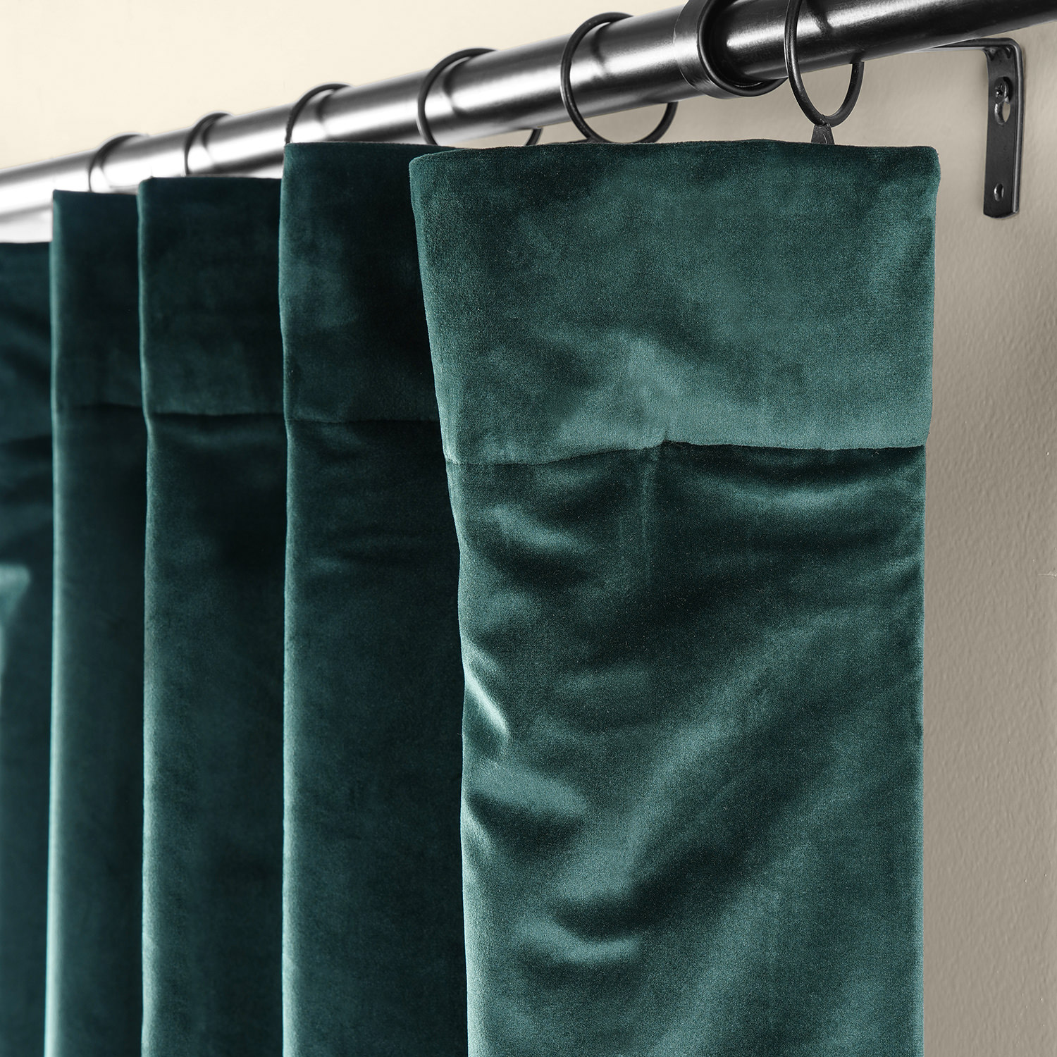 Forestry Green Heritage Plush Velvet Curtain