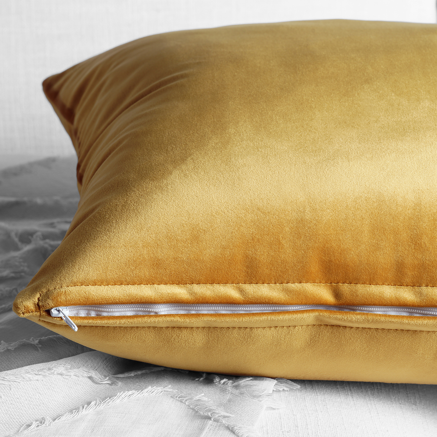 Aztec Gold Heritage Plush Velvet Cushion Cover - Pair