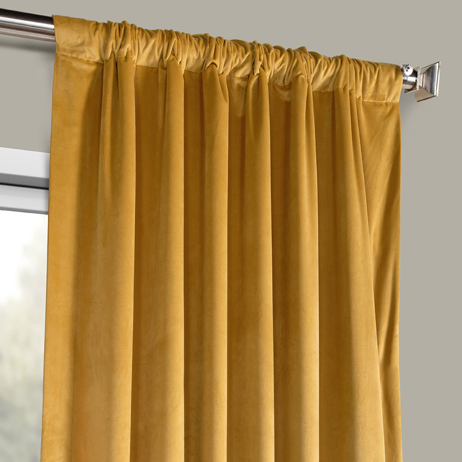 Aztec Gold Heritage Plush Velvet Curtain