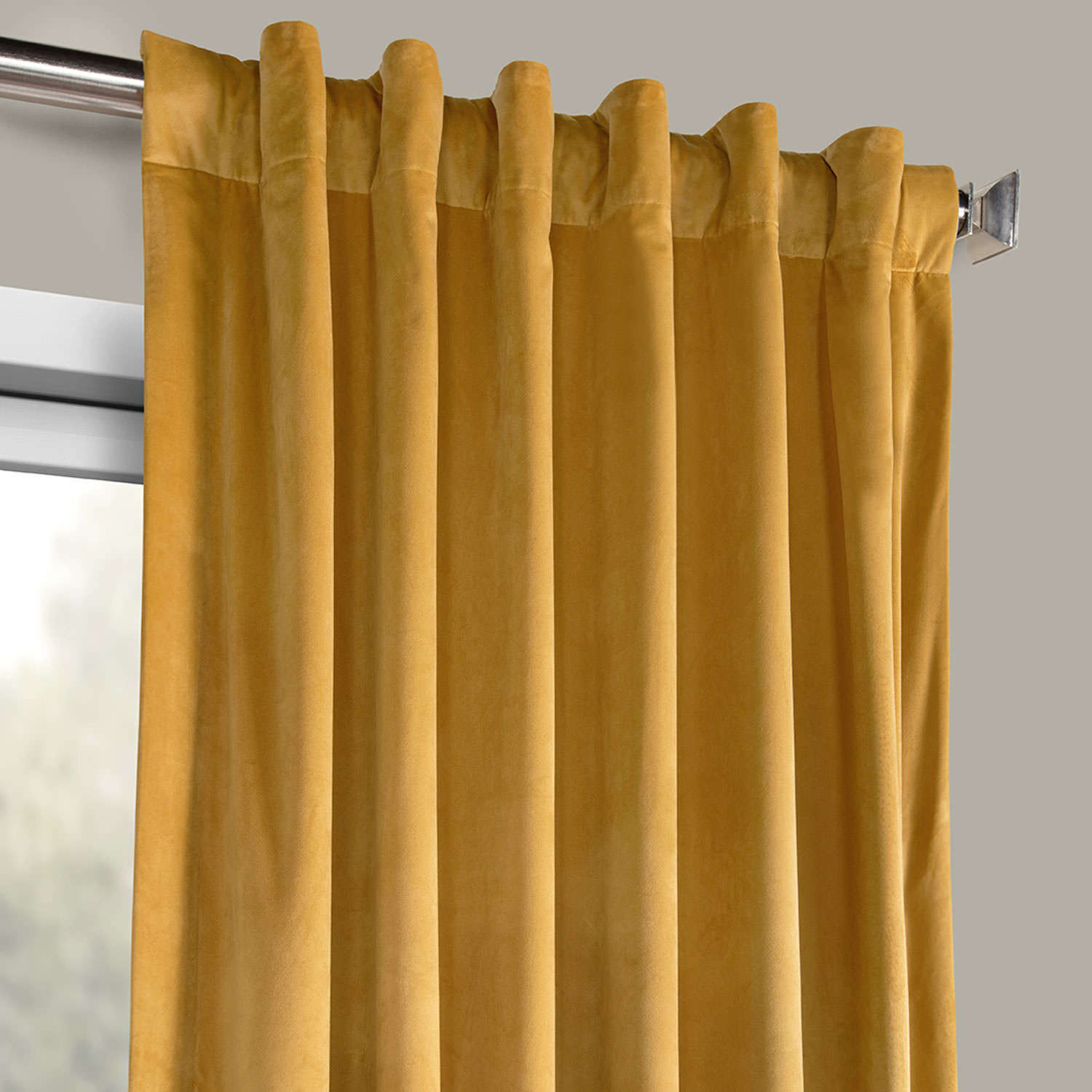 Aztec Gold Heritage Plush Velvet Curtain