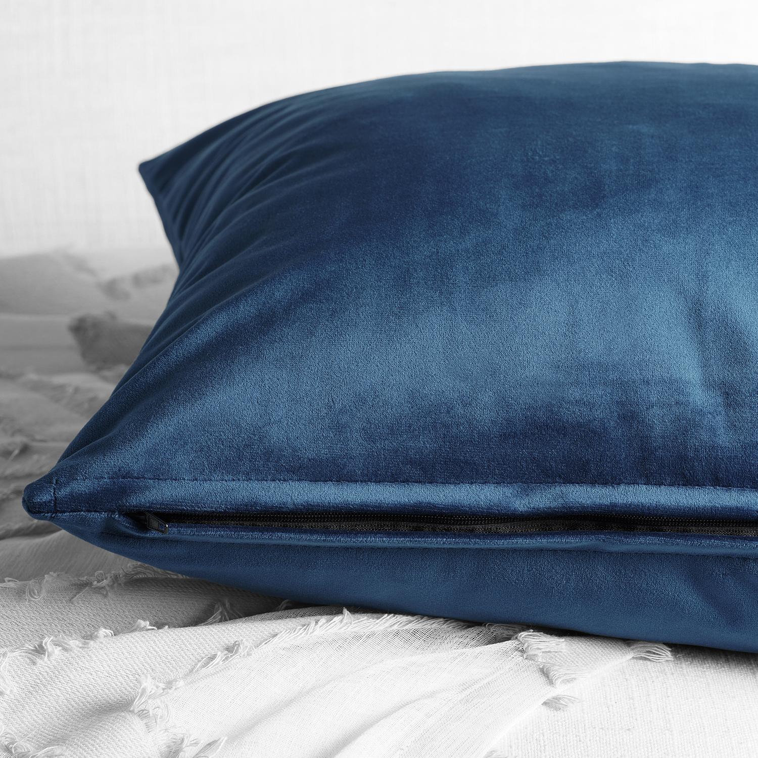 Eternal Blue Heritage Plush Velvet Cushion Cover - Pair