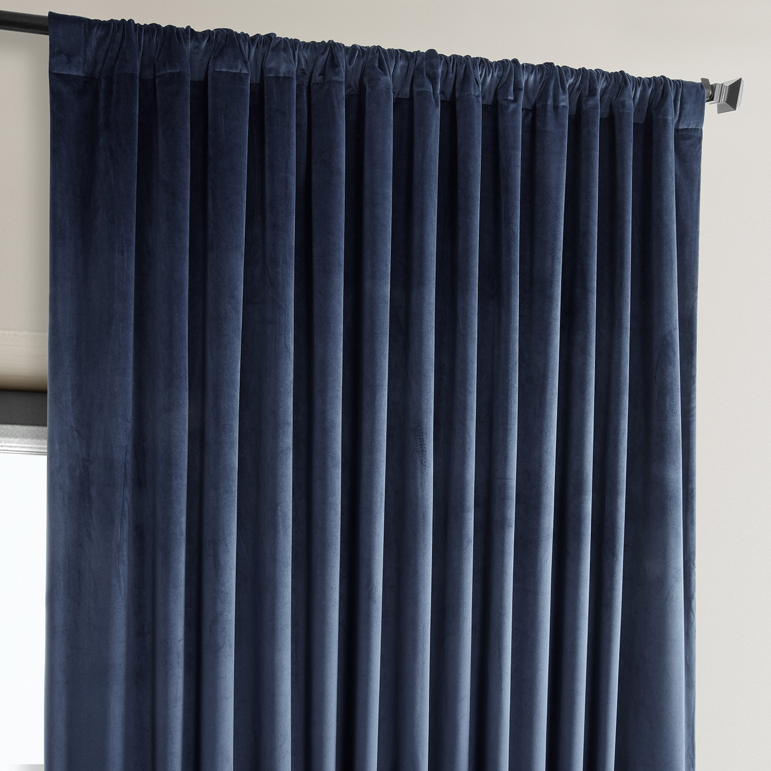 Eternal Blue Heritage Plush Velvet Extrawide Curtain