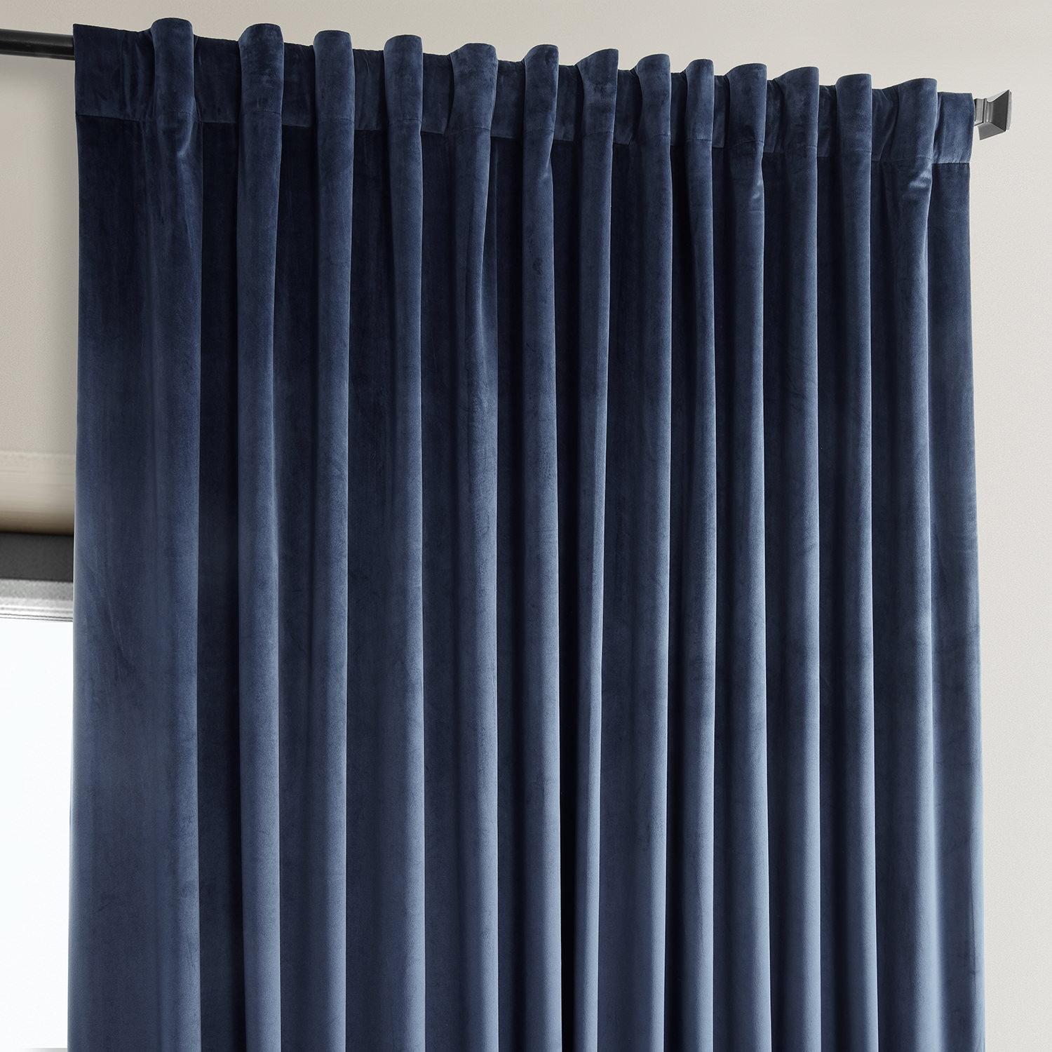 Eternal Blue Heritage Plush Velvet Extrawide Curtain