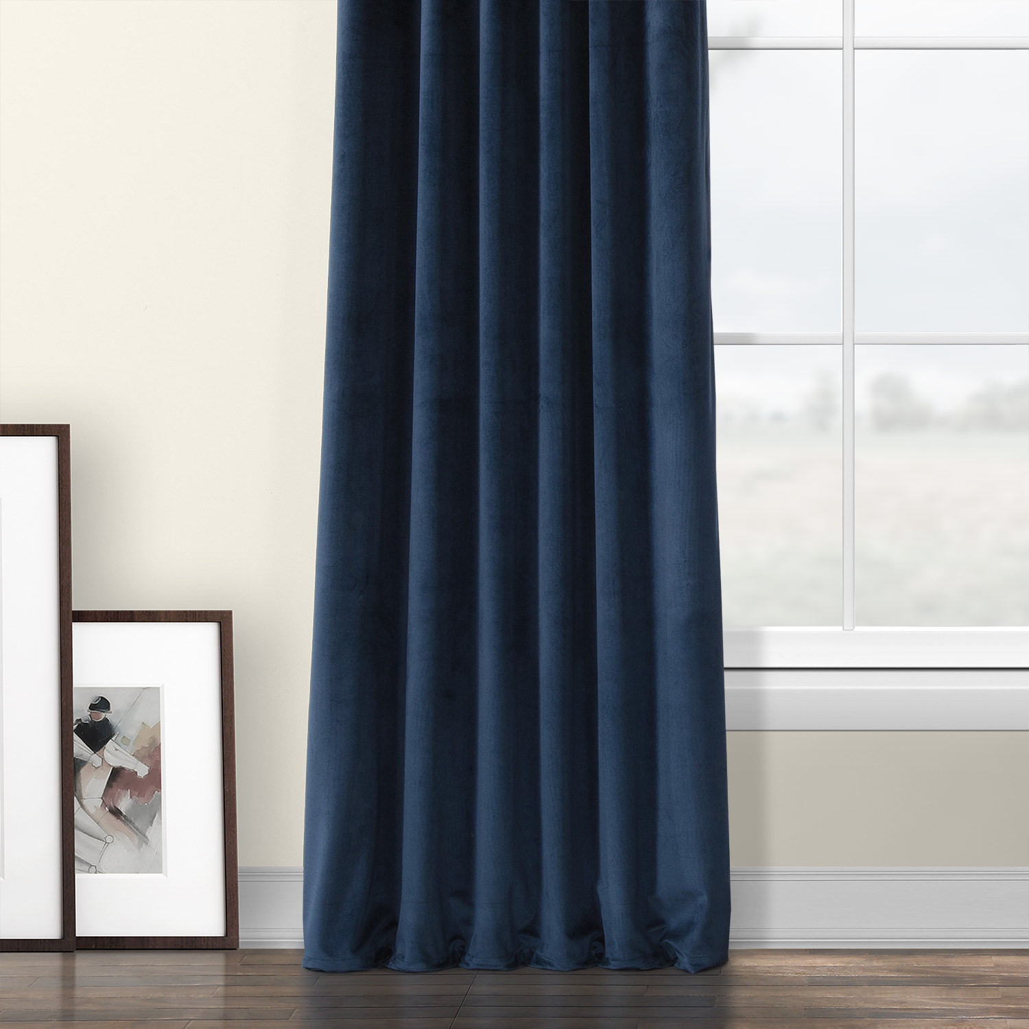 Eternal Blue Heritage Plush Velvet Curtain