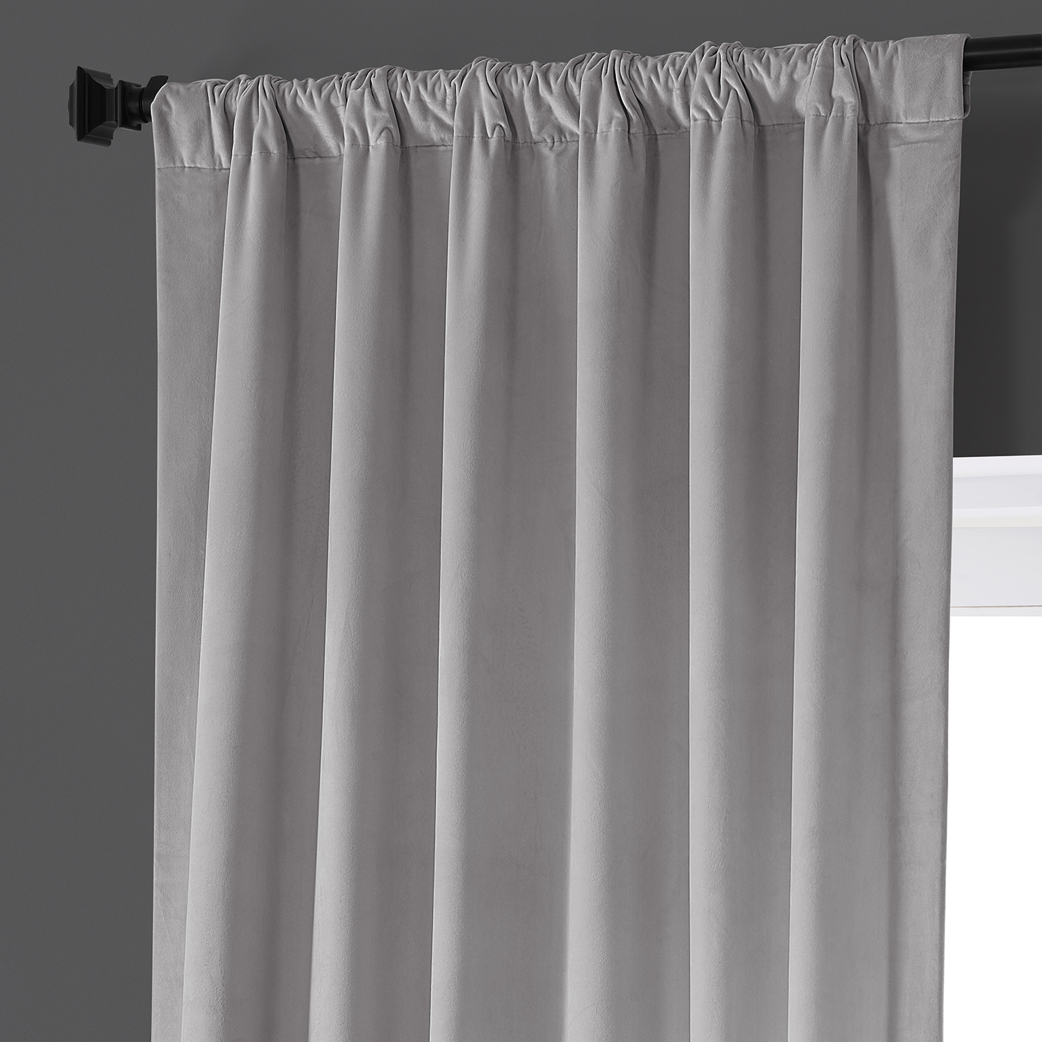 City Grey Heritage Plush Velvet Curtain