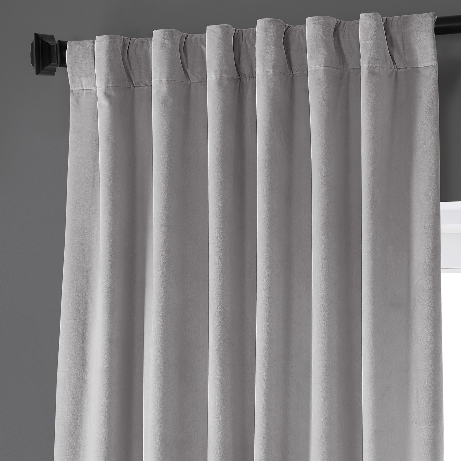 City Grey Heritage Plush Velvet Curtain