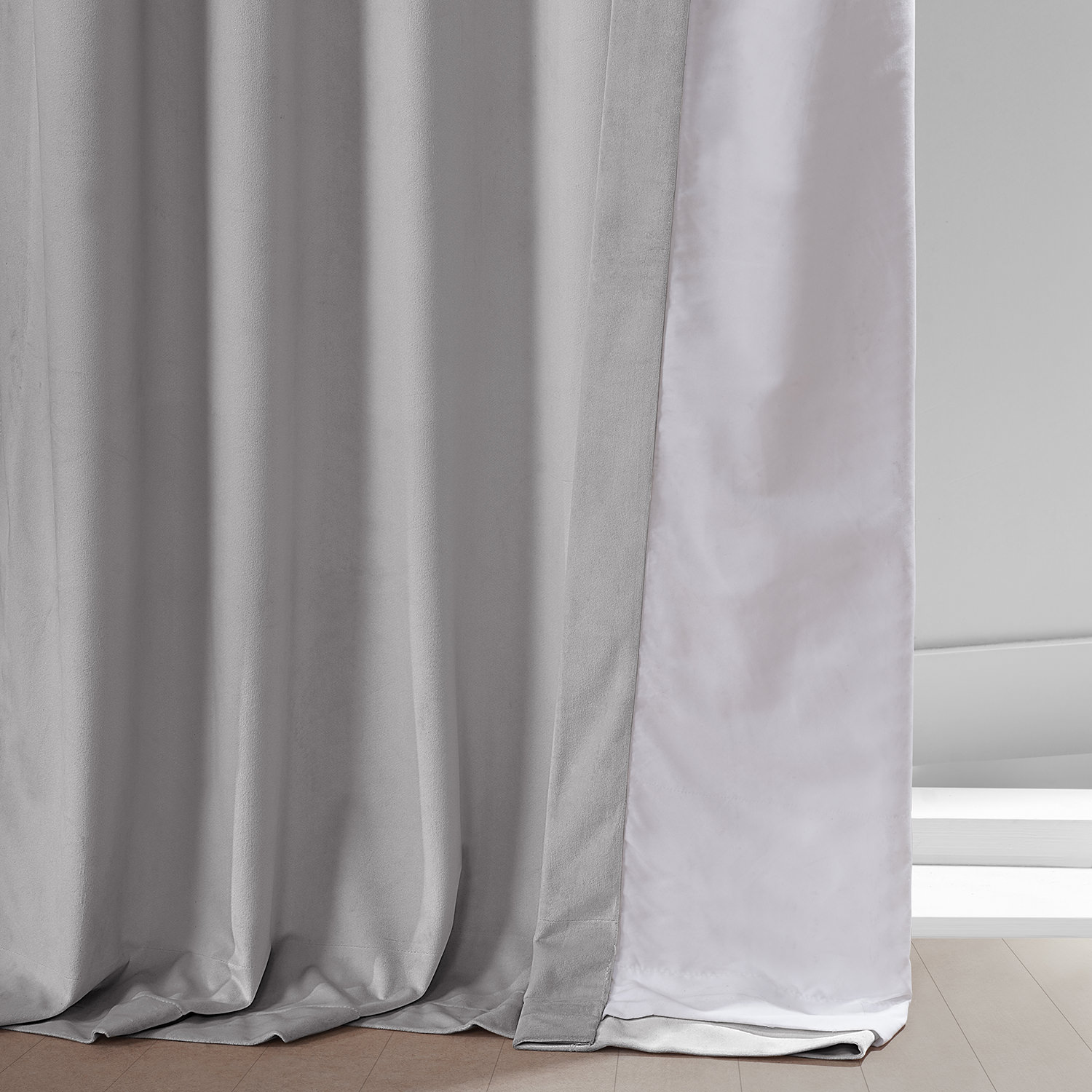 City Grey Heritage Plush Velvet Curtain