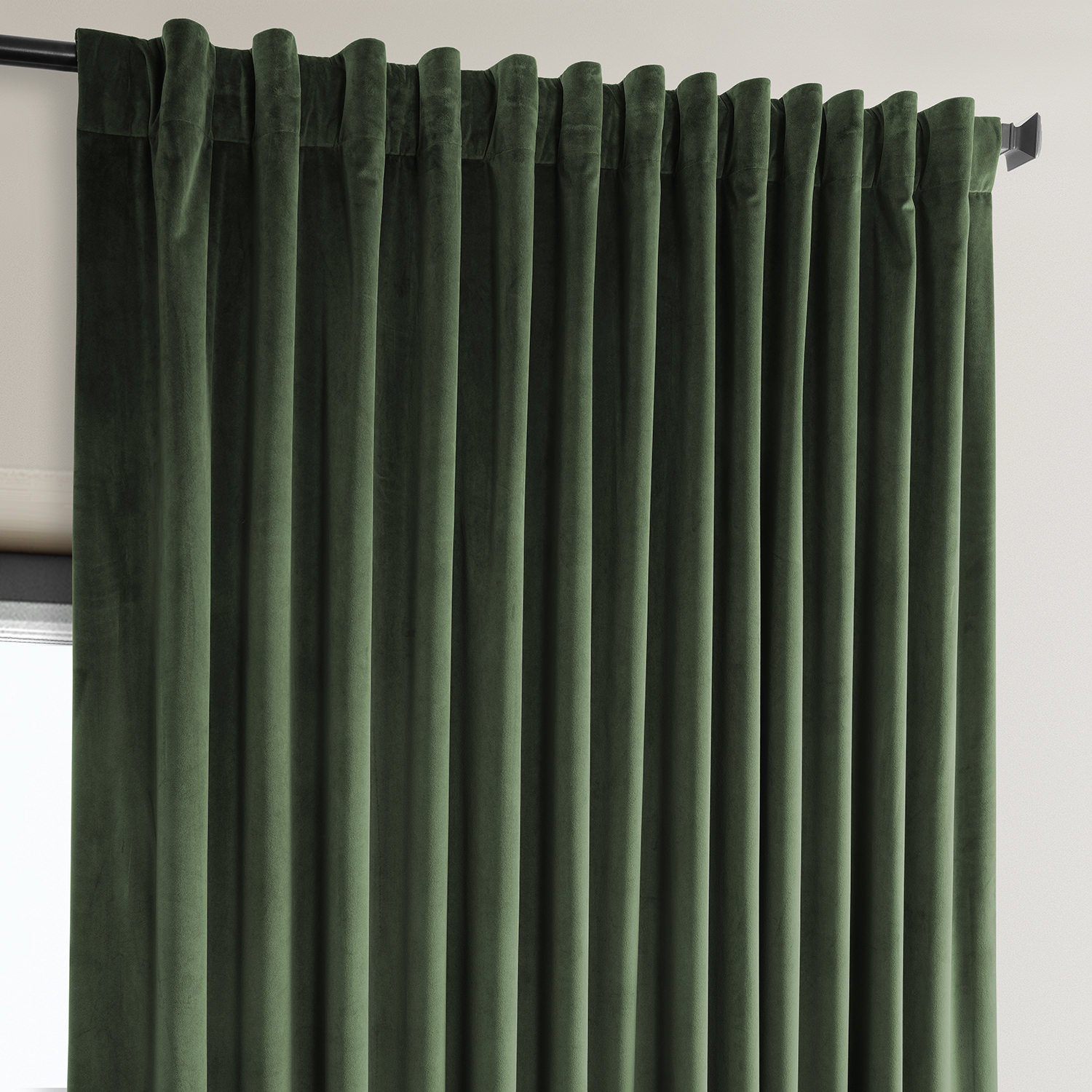 Eden Green Heritage Plush Velvet Extrawide Curtain