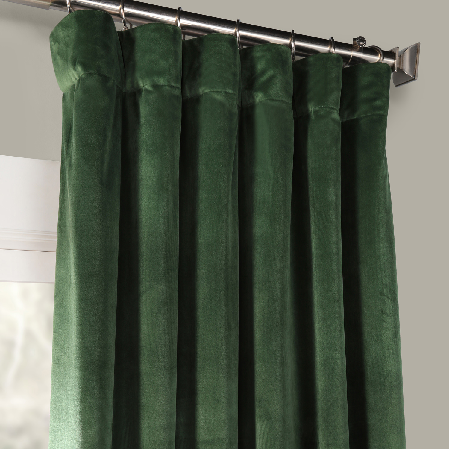 Eden Green Heritage Plush Velvet Curtain