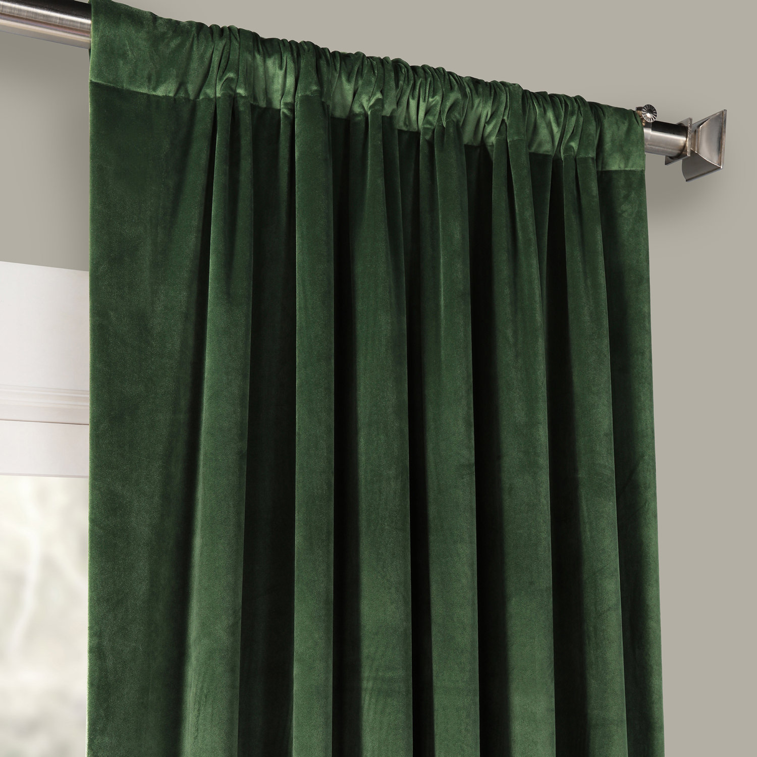 Eden Green Heritage Plush Velvet Curtain